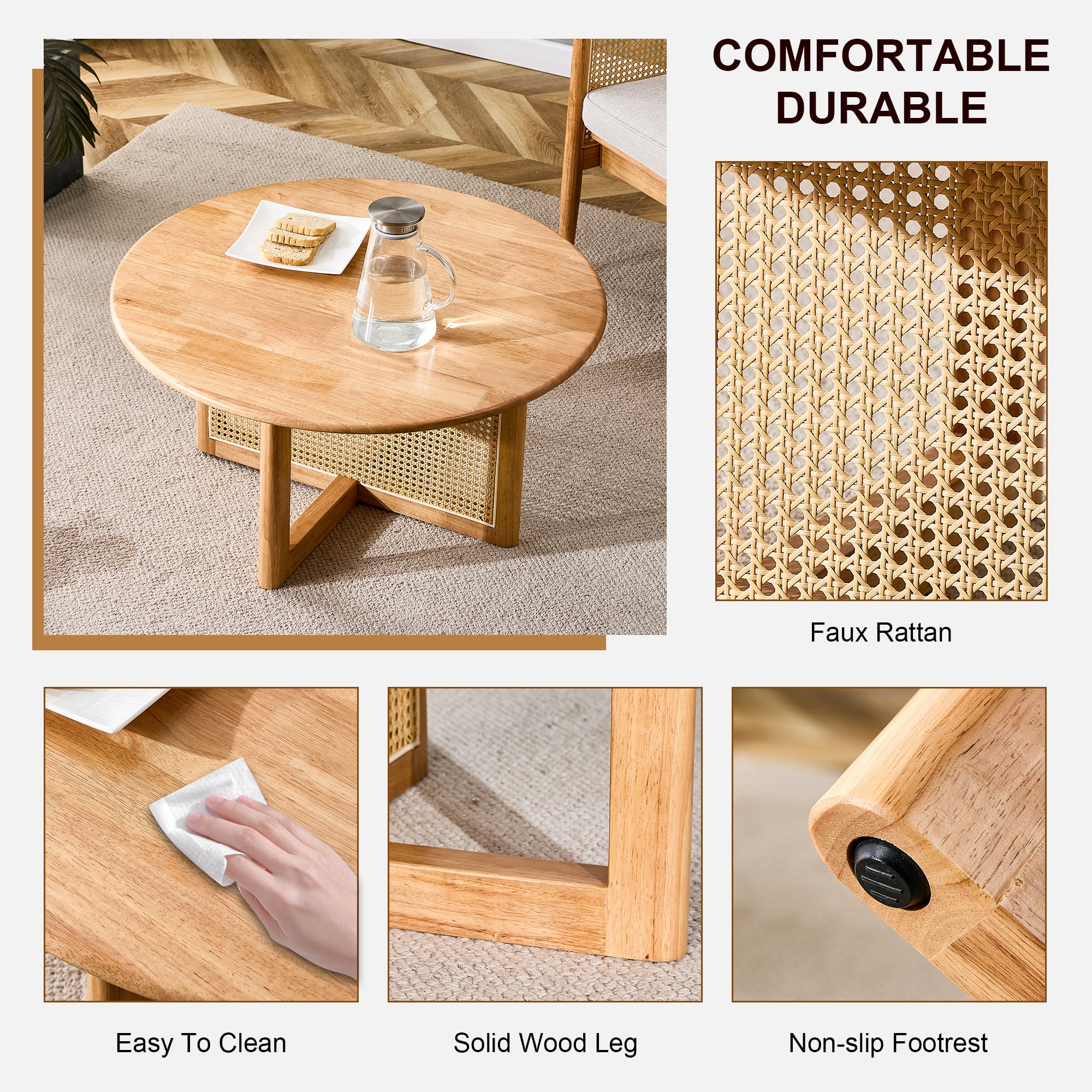 Naturally Elegant Wooden Coffee Table