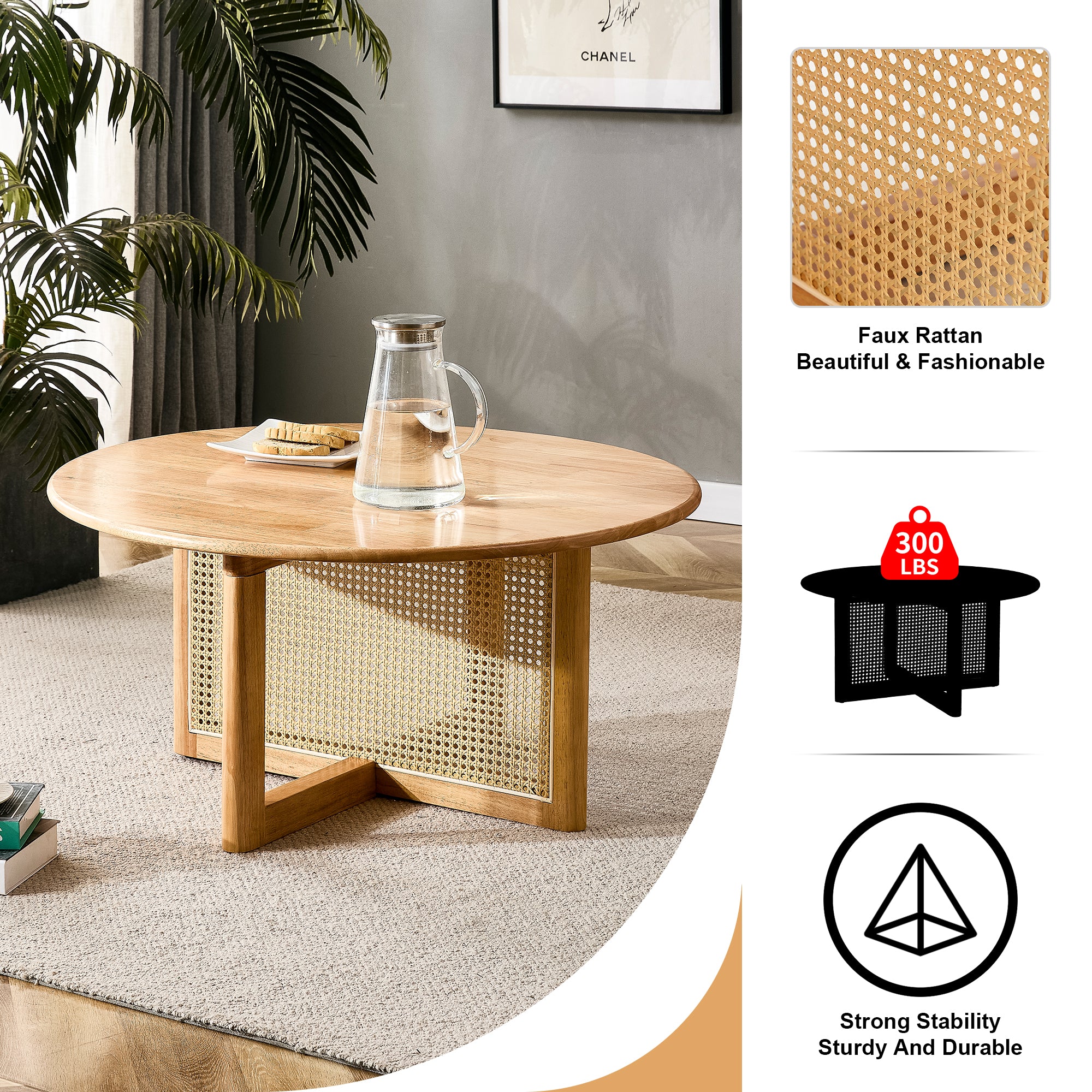 Naturally Elegant Wooden Coffee Table