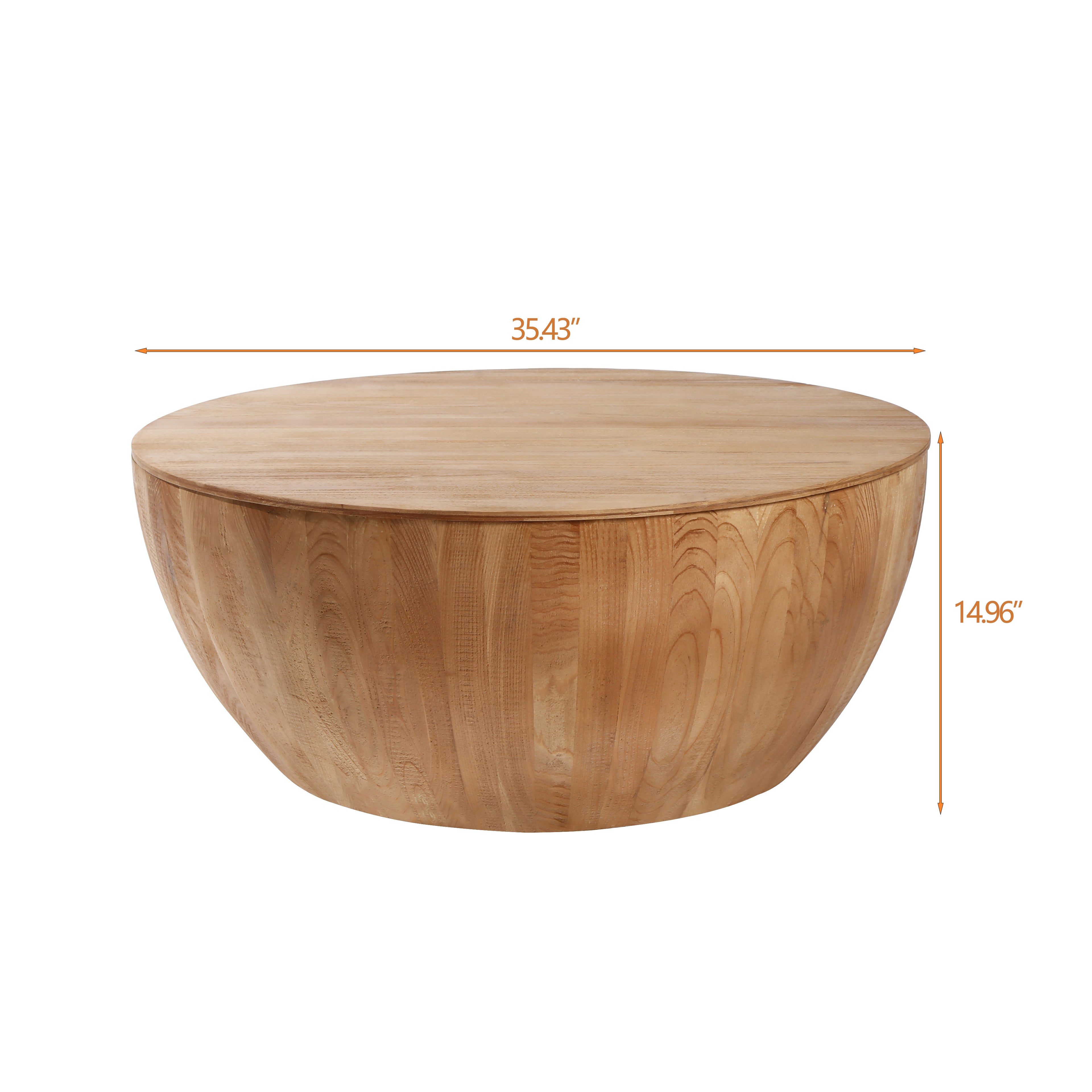 Short Bucket Shaped Drum Coffee Table