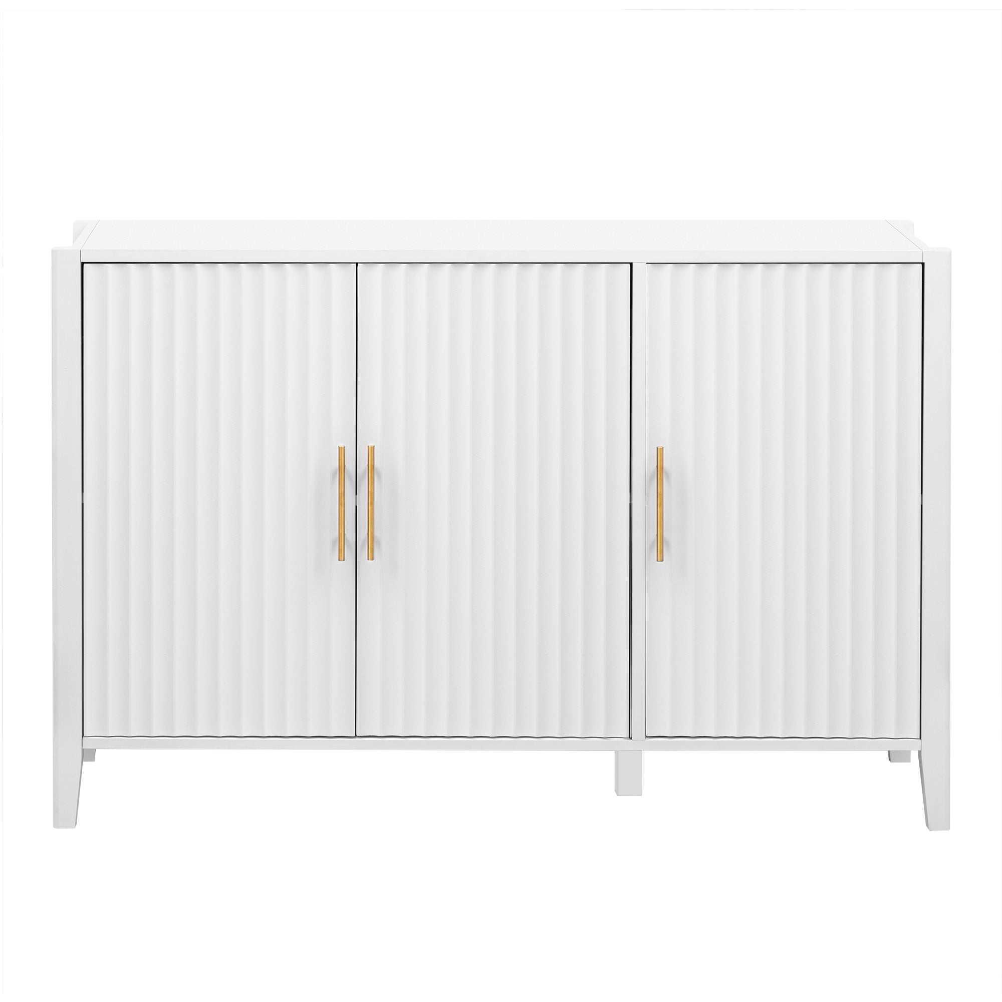 Three-Door Storage Cabinet with Metal Handles