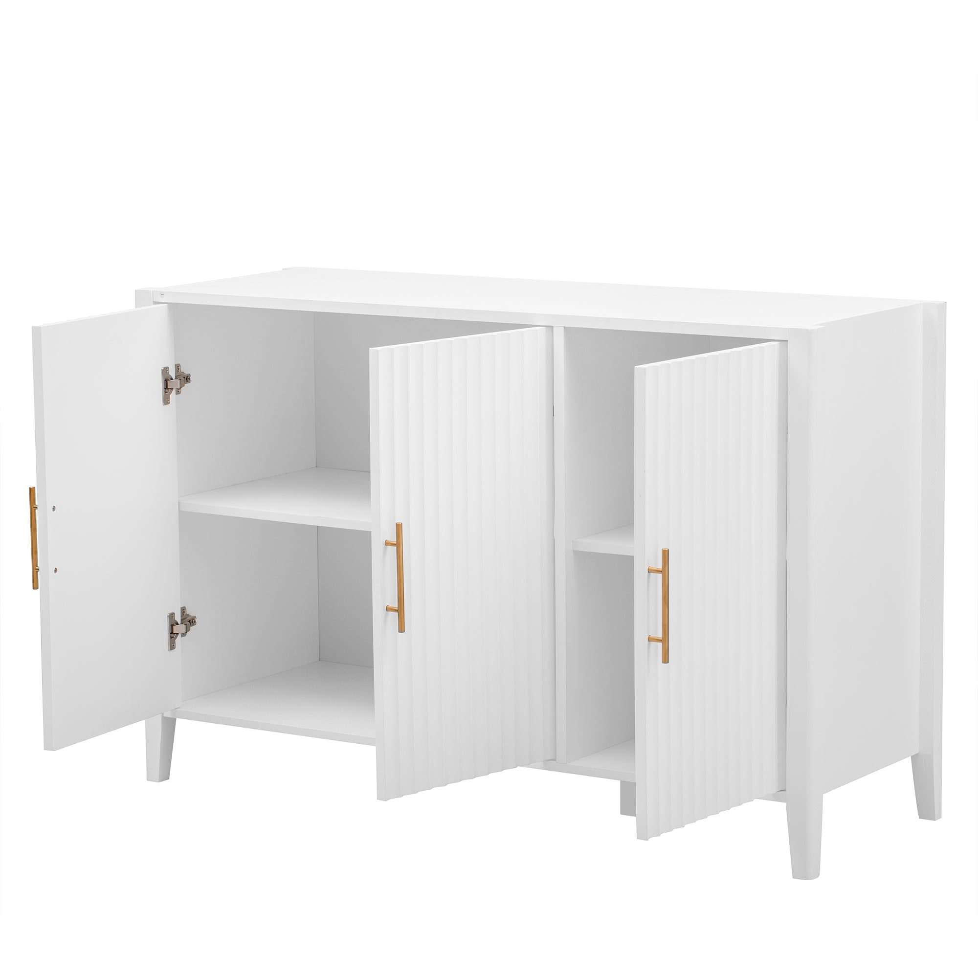 Three-Door Storage Cabinet with Metal Handles