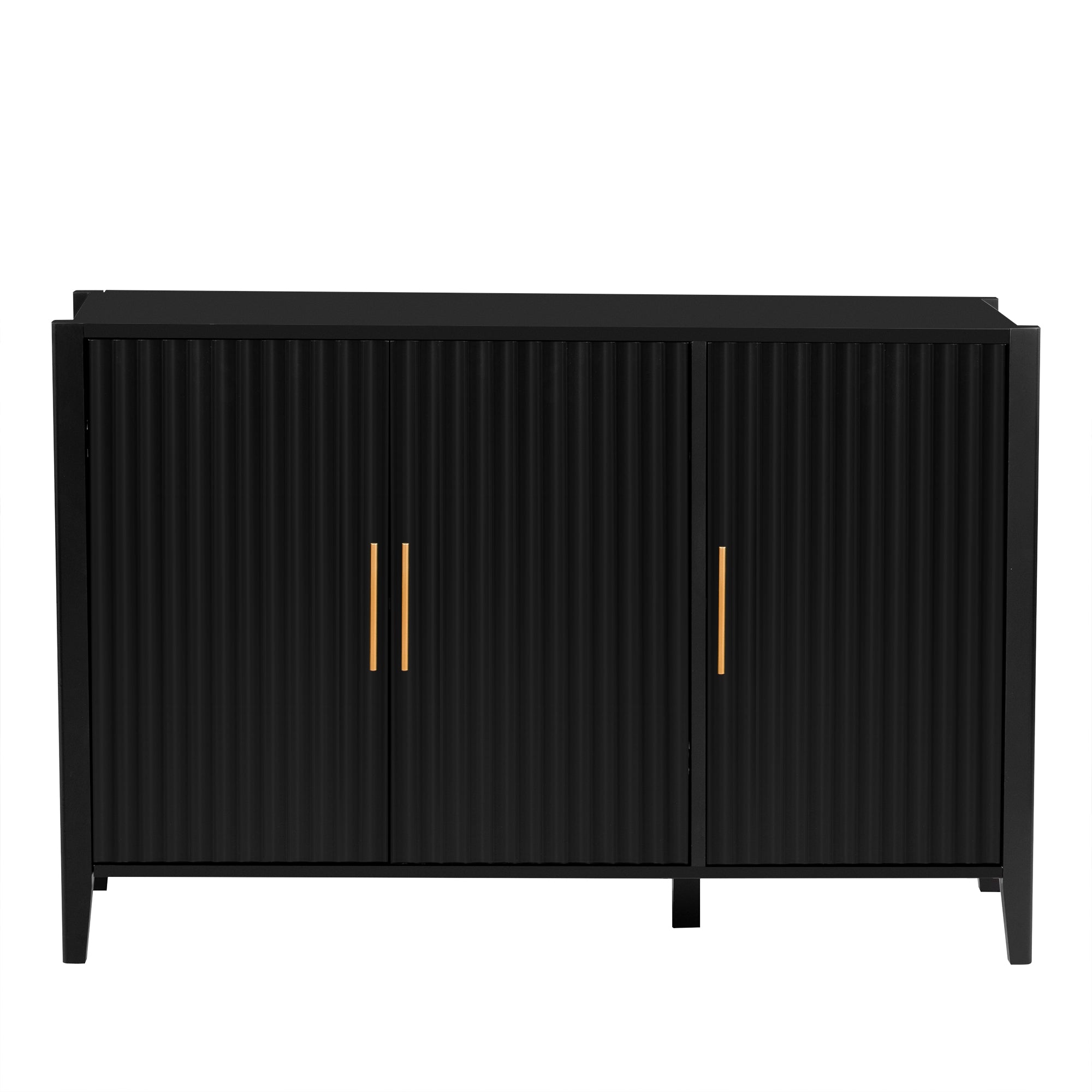 Three-Door Storage Cabinet with Metal Handles