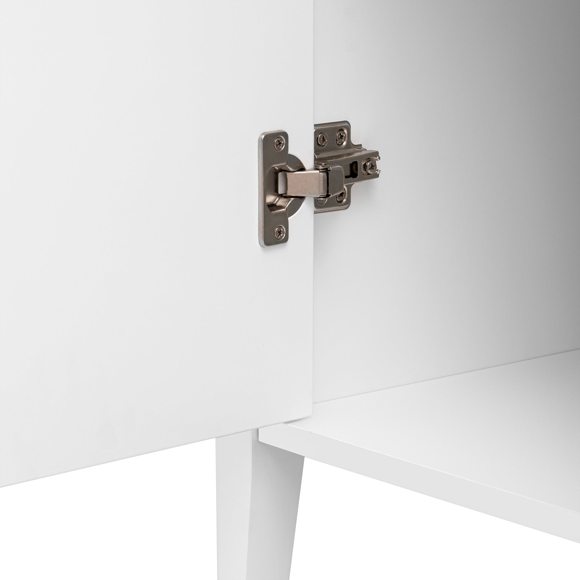 Three-Door Storage Cabinet with Metal Handles