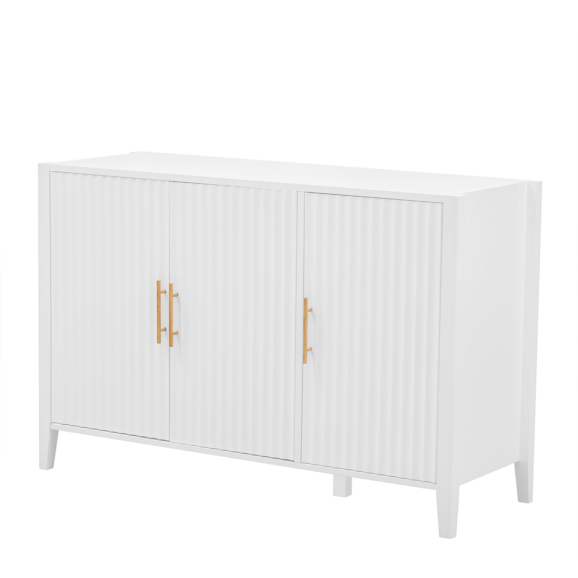 Three-Door Storage Cabinet with Metal Handles