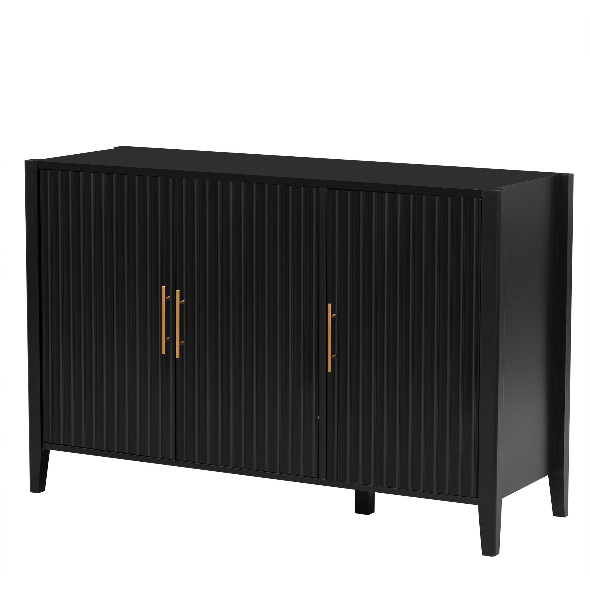 Three-Door Storage Cabinet with Metal Handles