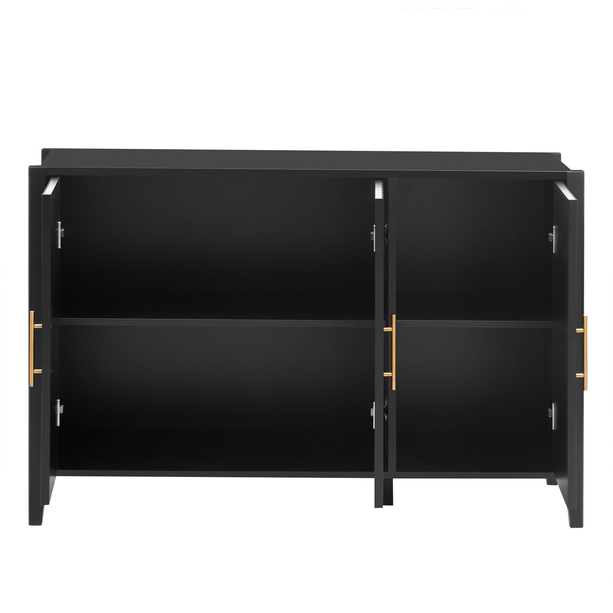 Three-Door Storage Cabinet with Metal Handles
