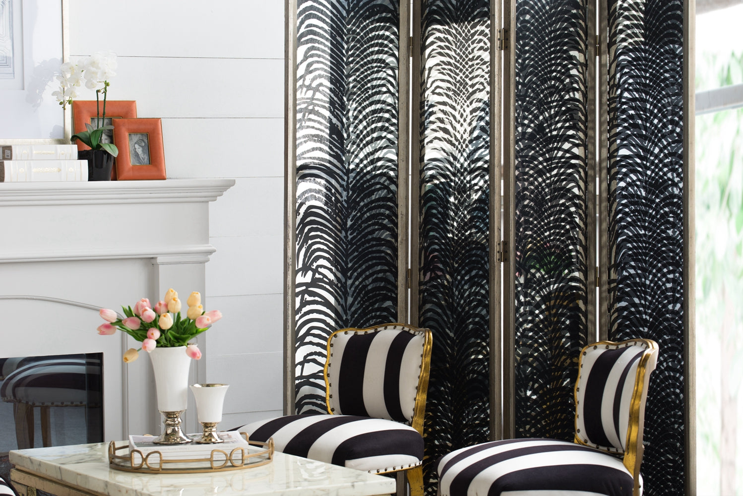 Herero 4-Panel Decorative Screen Room Divider