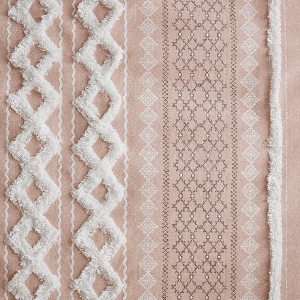 Cotton Printed Chenille Stripe Lined Curtain Panel