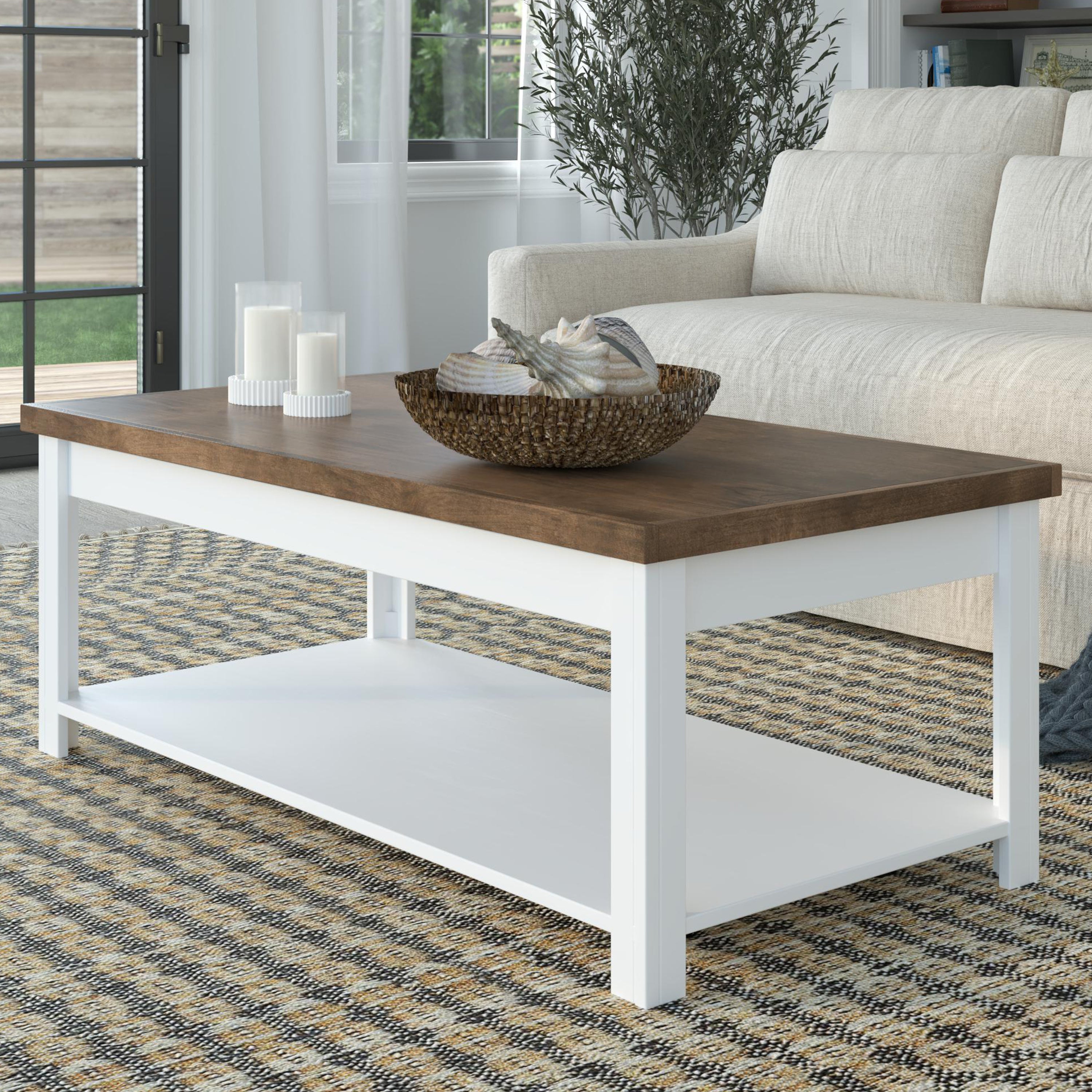 Farmhouse Rustic Rectangular Coffee Table