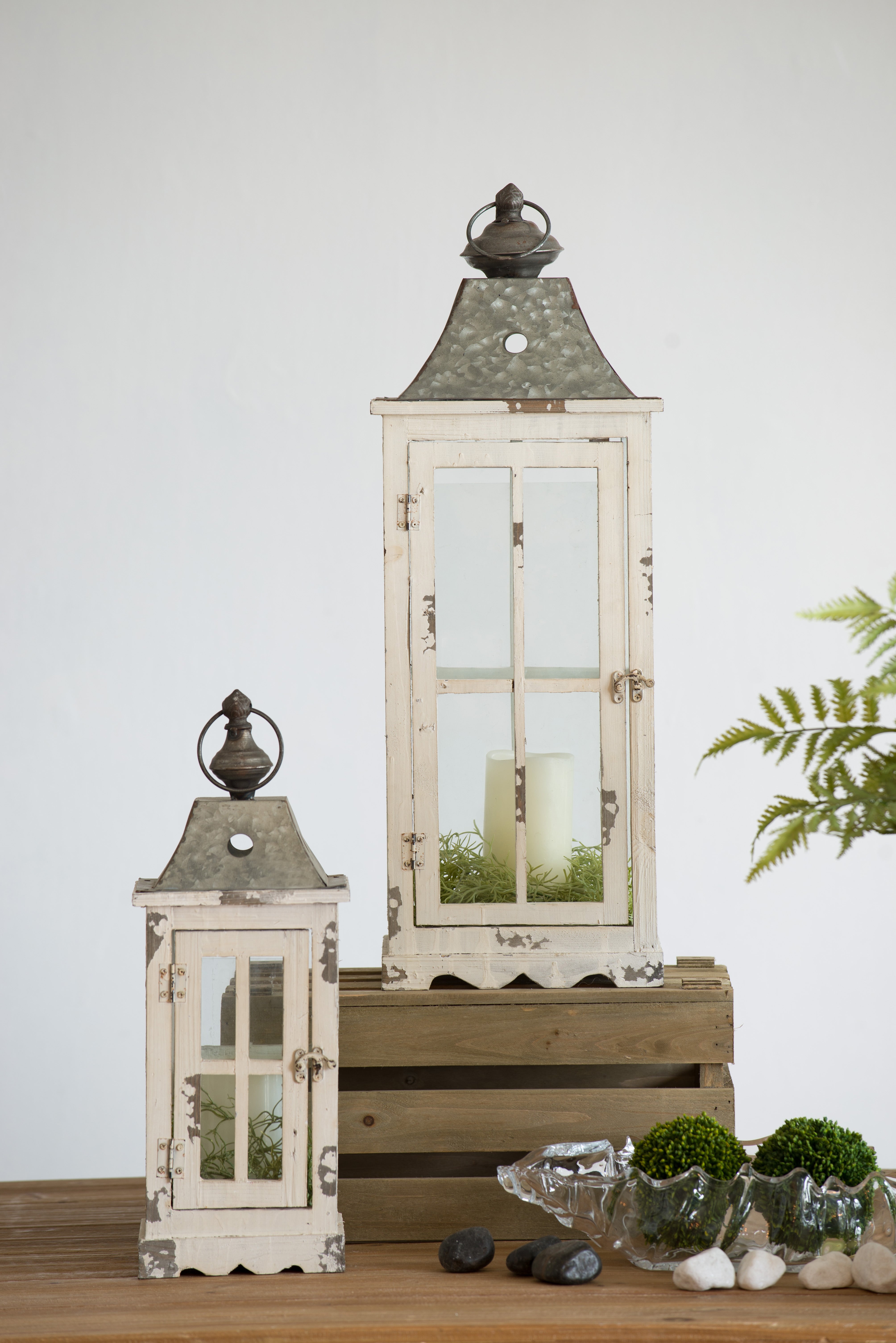 Classic White Lantern, Set of 2