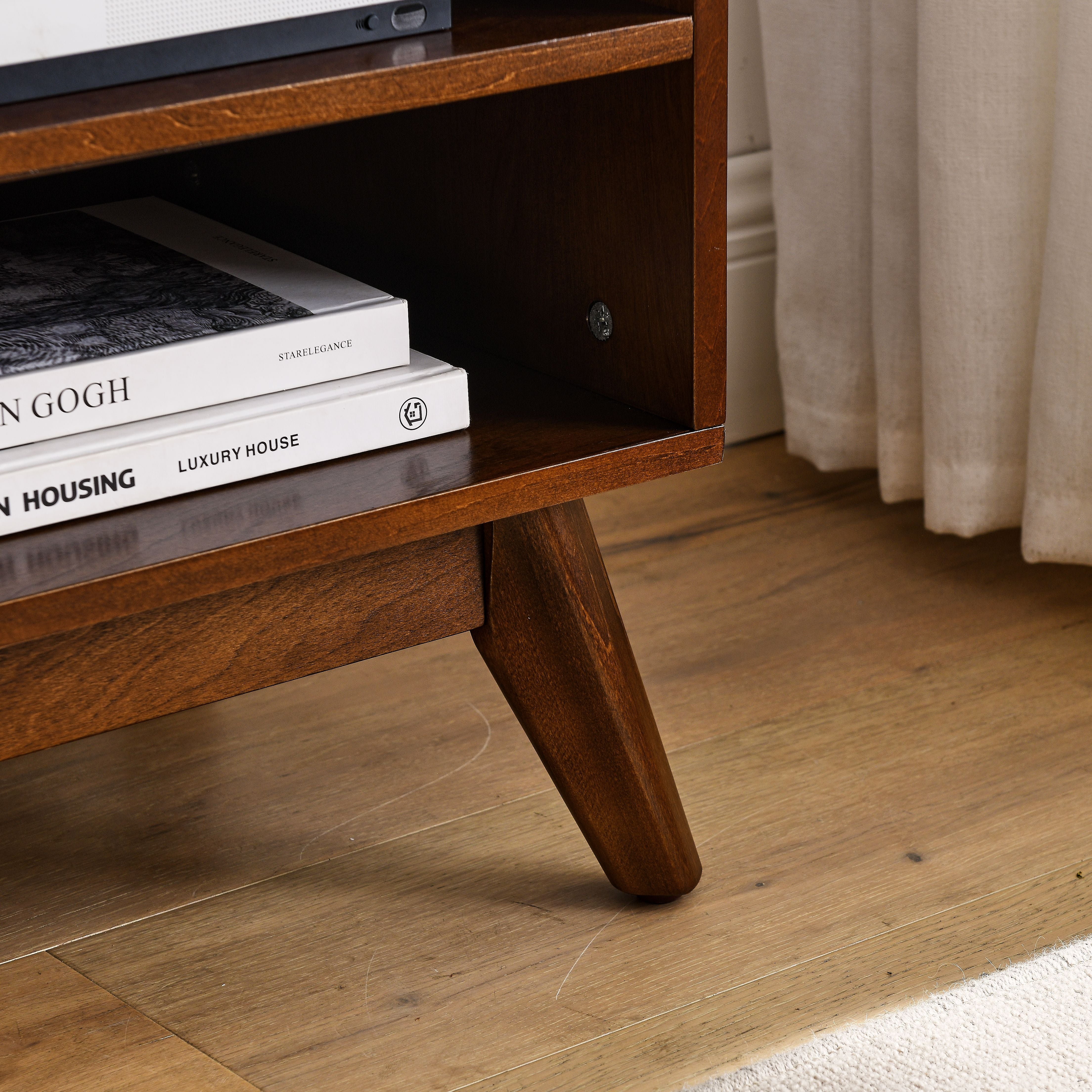 Mid Century Modern Rattan TV Stand for 65 Inch TV