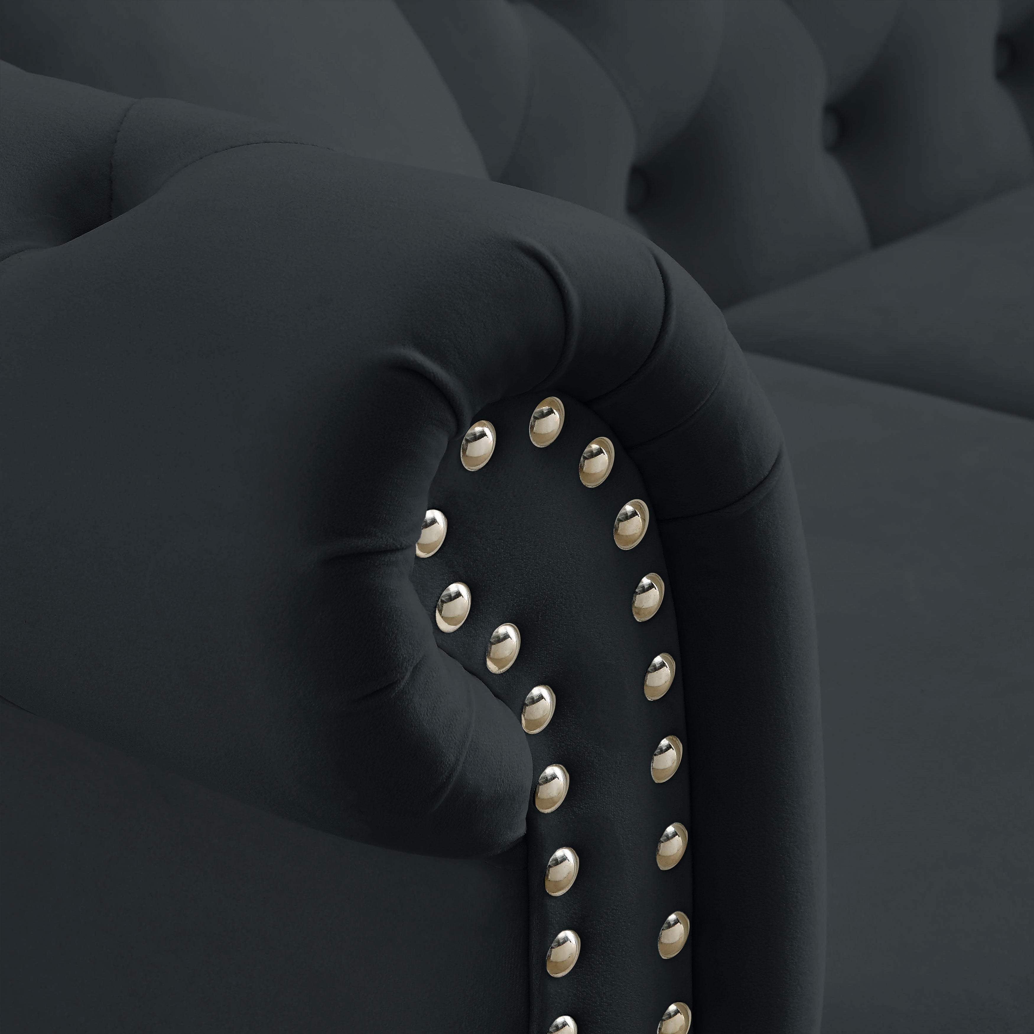 Nailhead Velvet Chesterfield Loveseat