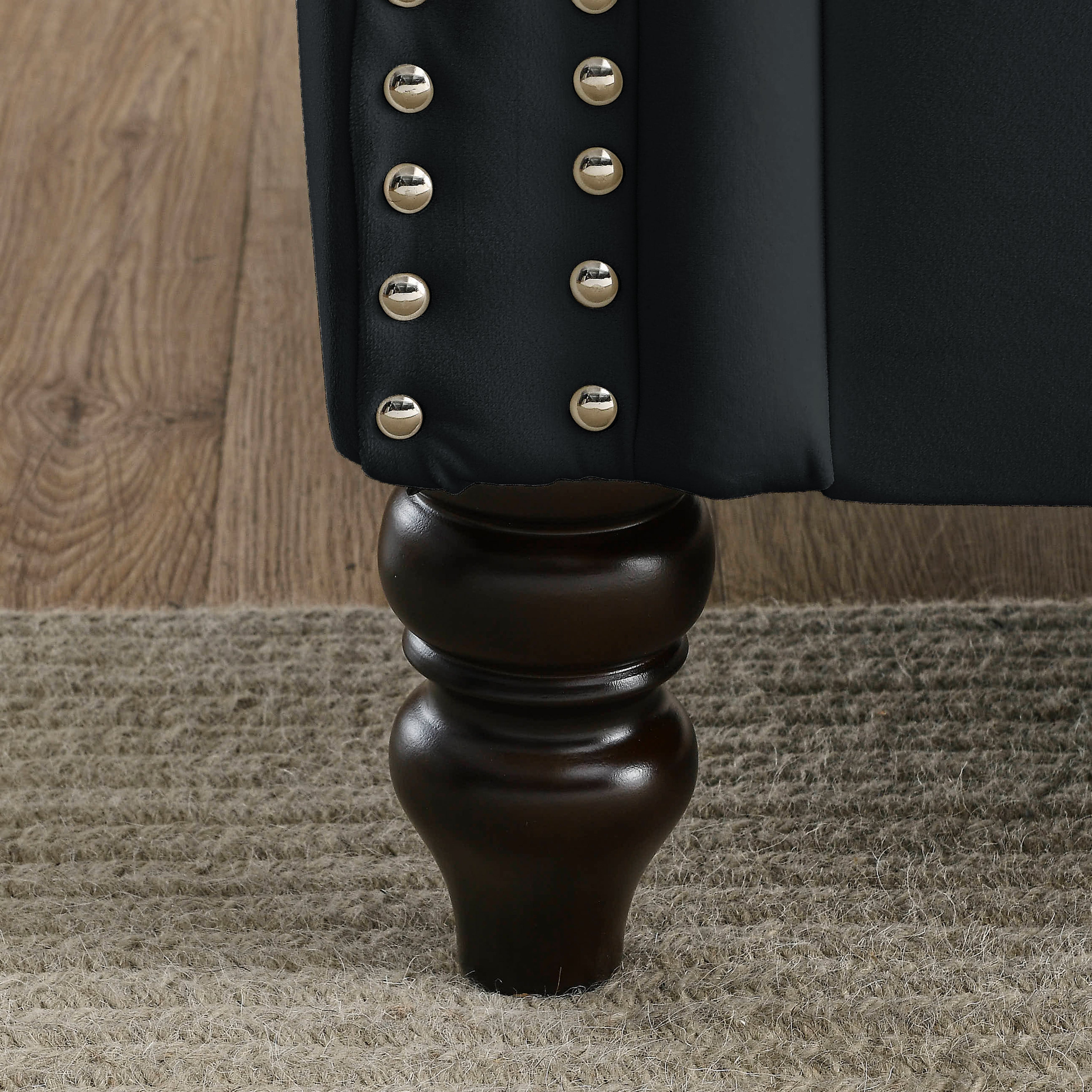 Black Velvet Chesterfield Sofa