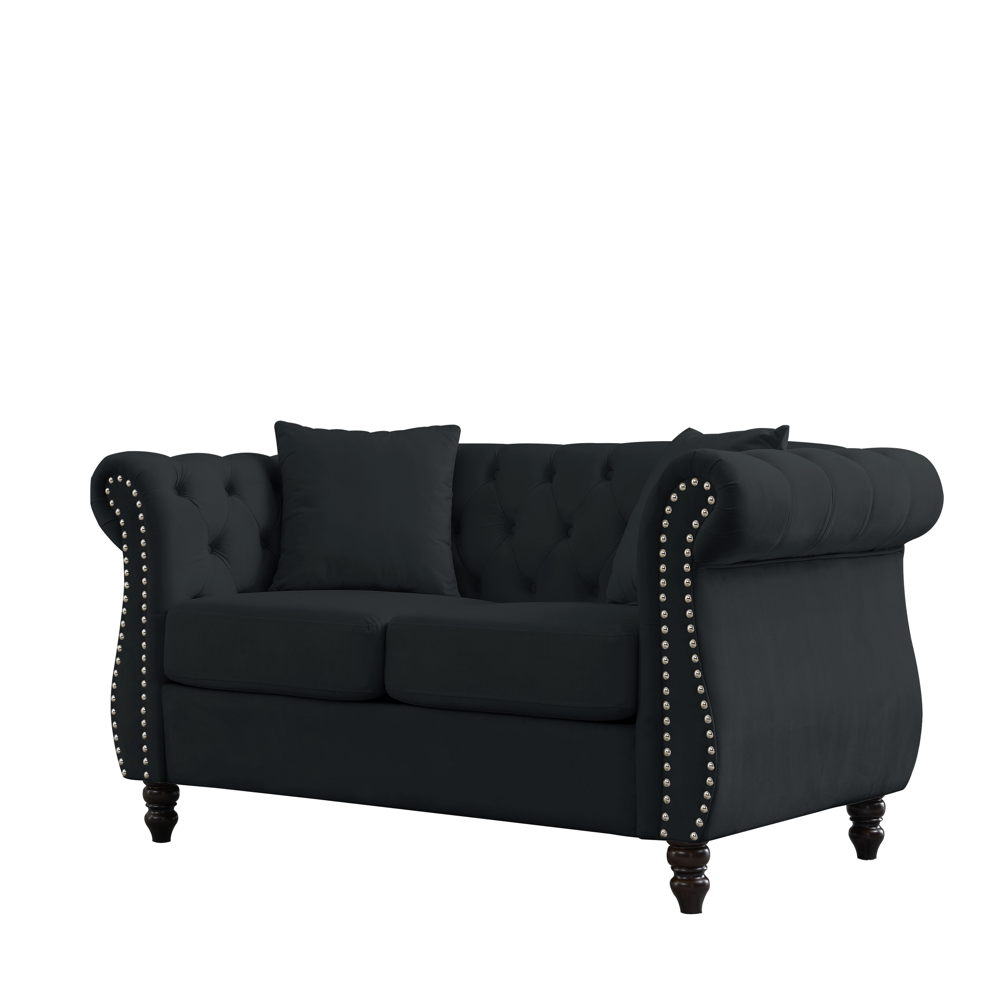 Nailhead Velvet Chesterfield Loveseat