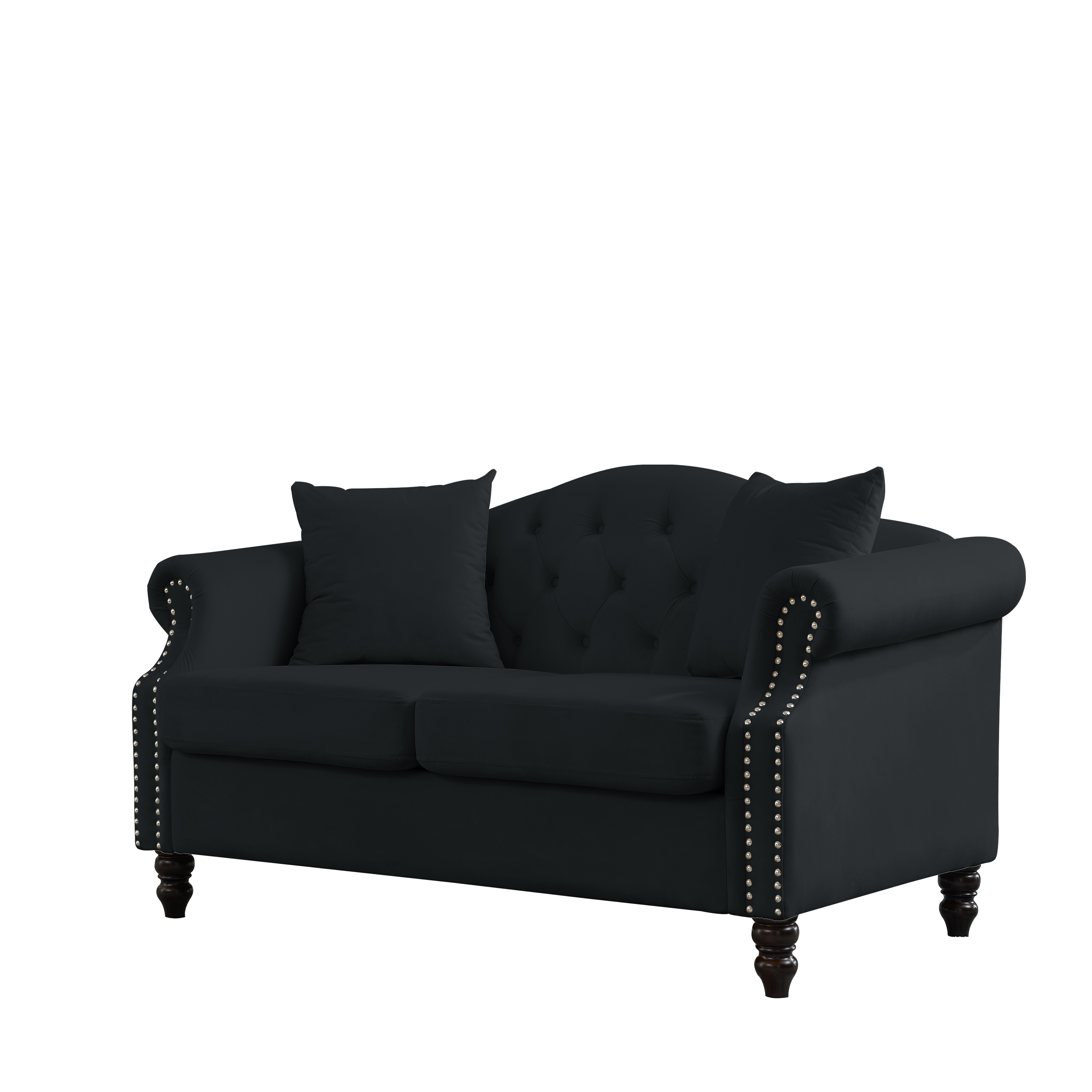 Black Velvet Chesterfield Sofa