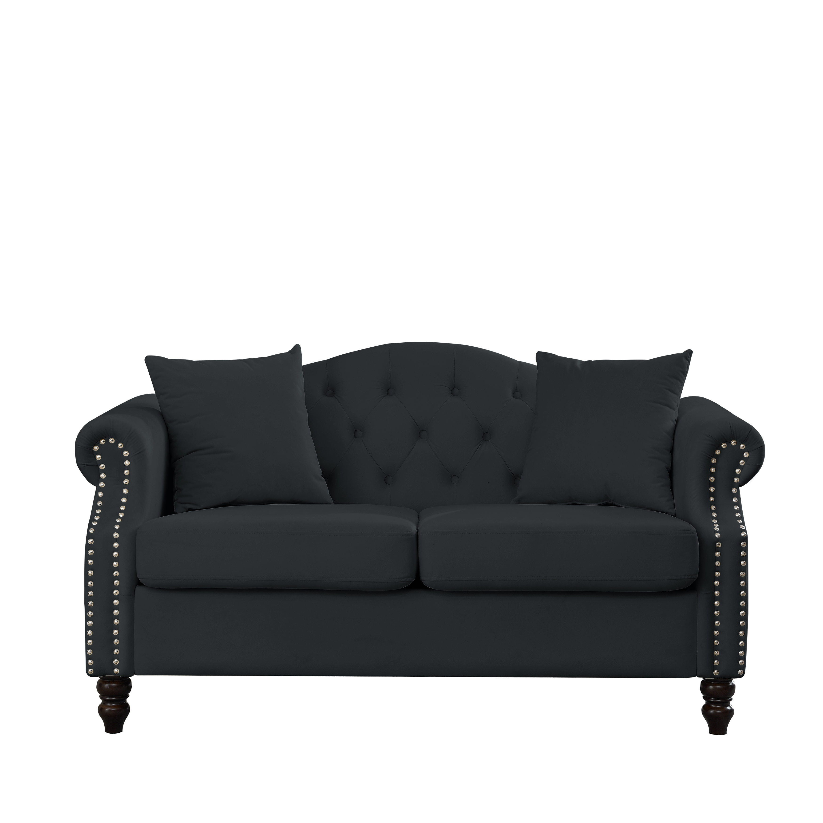 Black Velvet Chesterfield Sofa