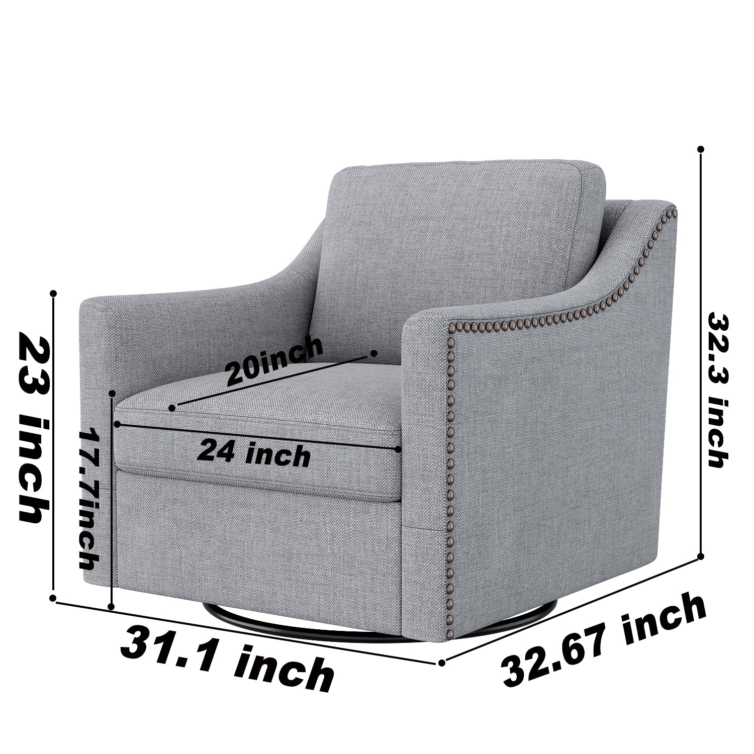 Teddy Fleece 360° Swivel Round Upholstered Comfy Accent Chair With Pillow