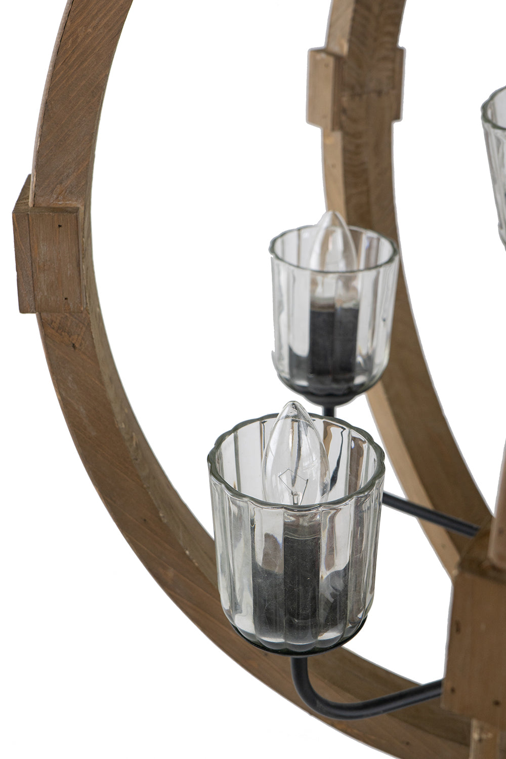9- Light Wood Globe Chandelier