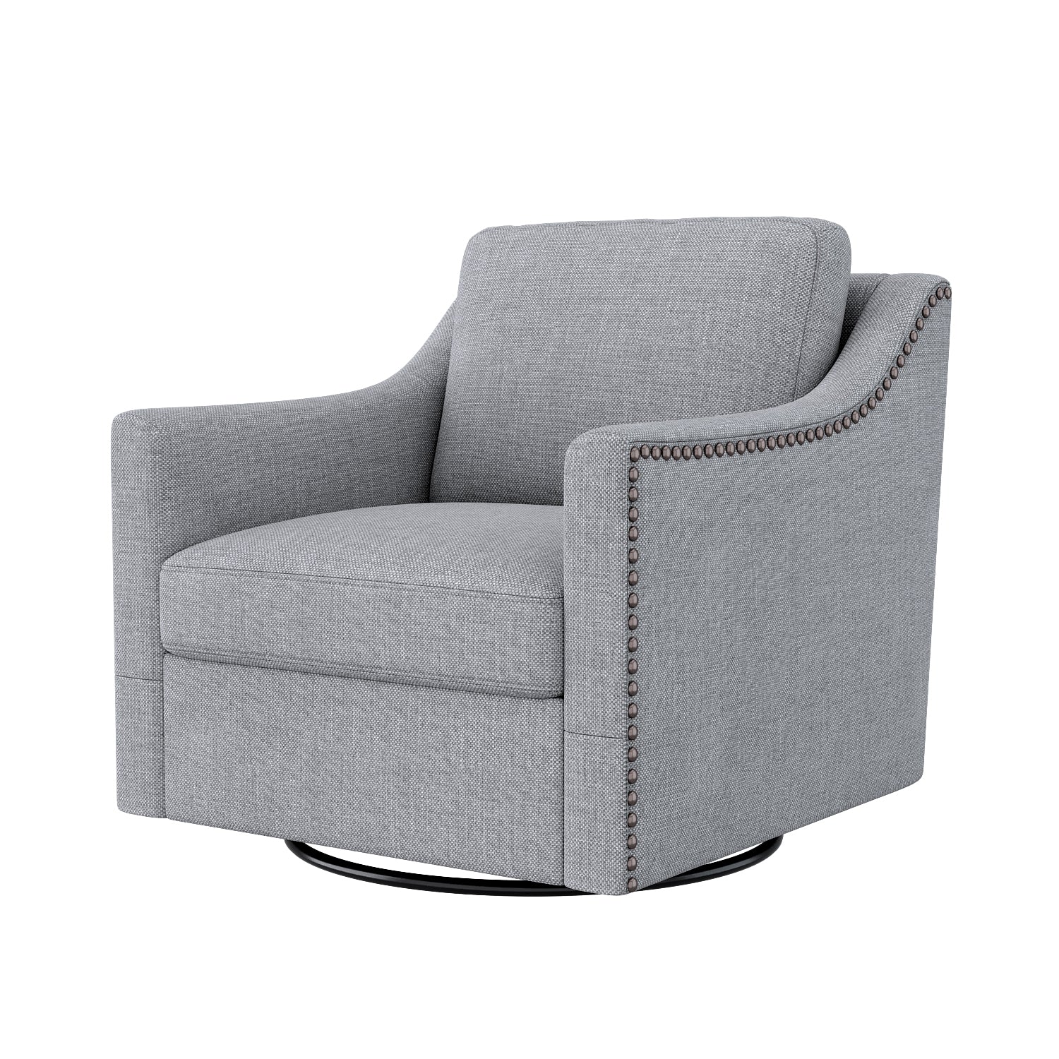 Teddy Fleece 360° Swivel Round Upholstered Comfy Accent Chair With Pillow