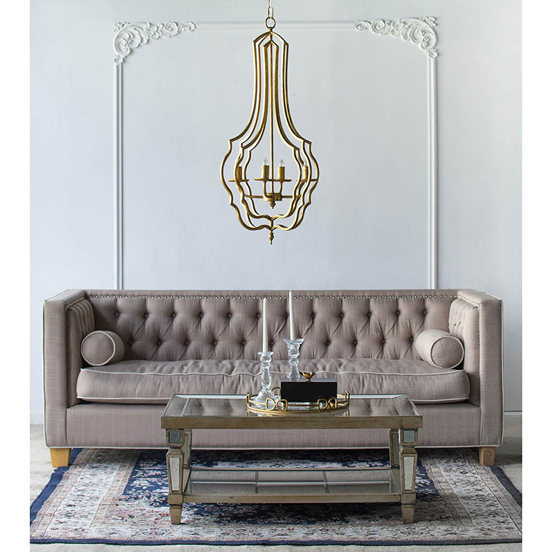 4-Light Metal Chandelier