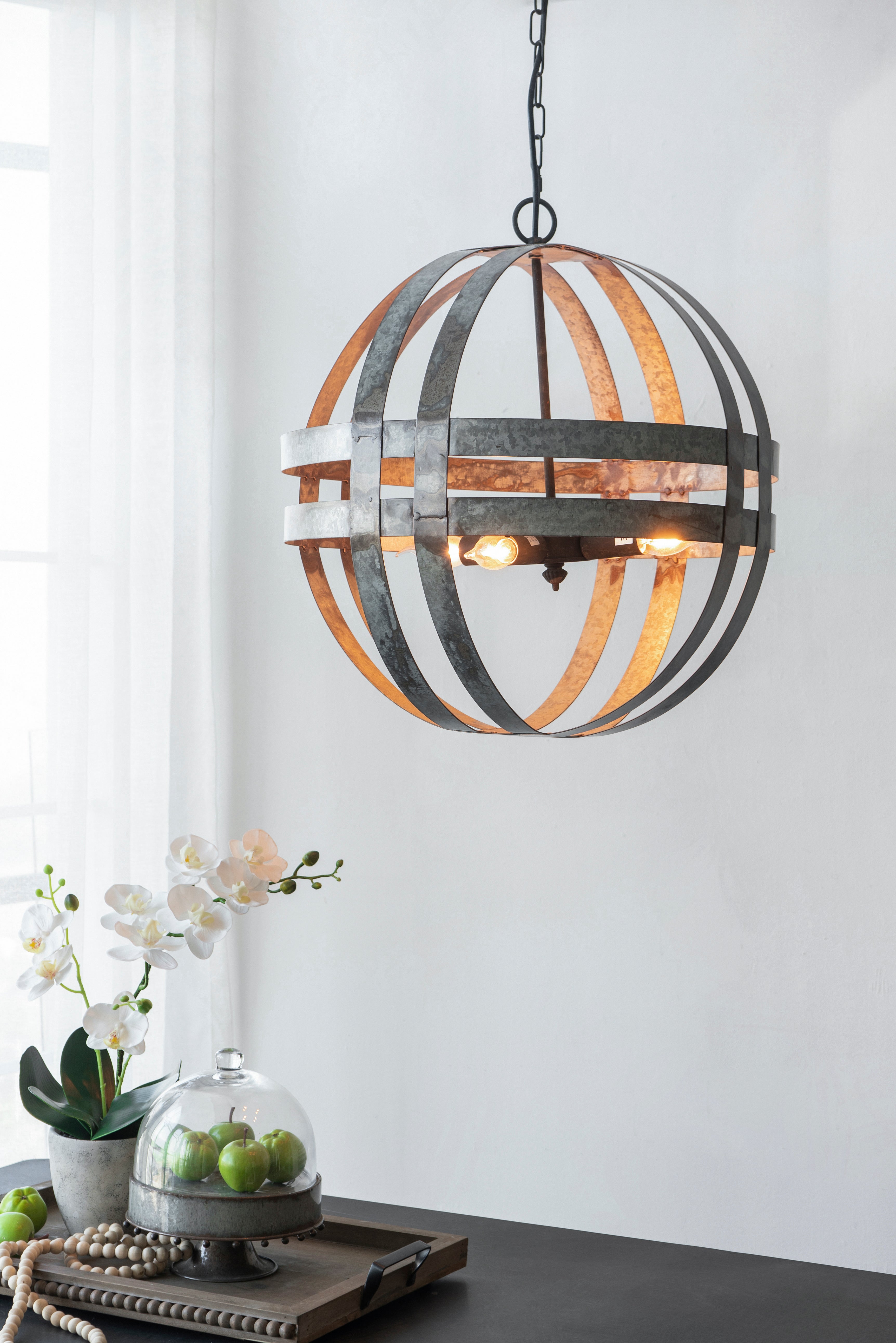 4 - Light Galvanized Chandelier