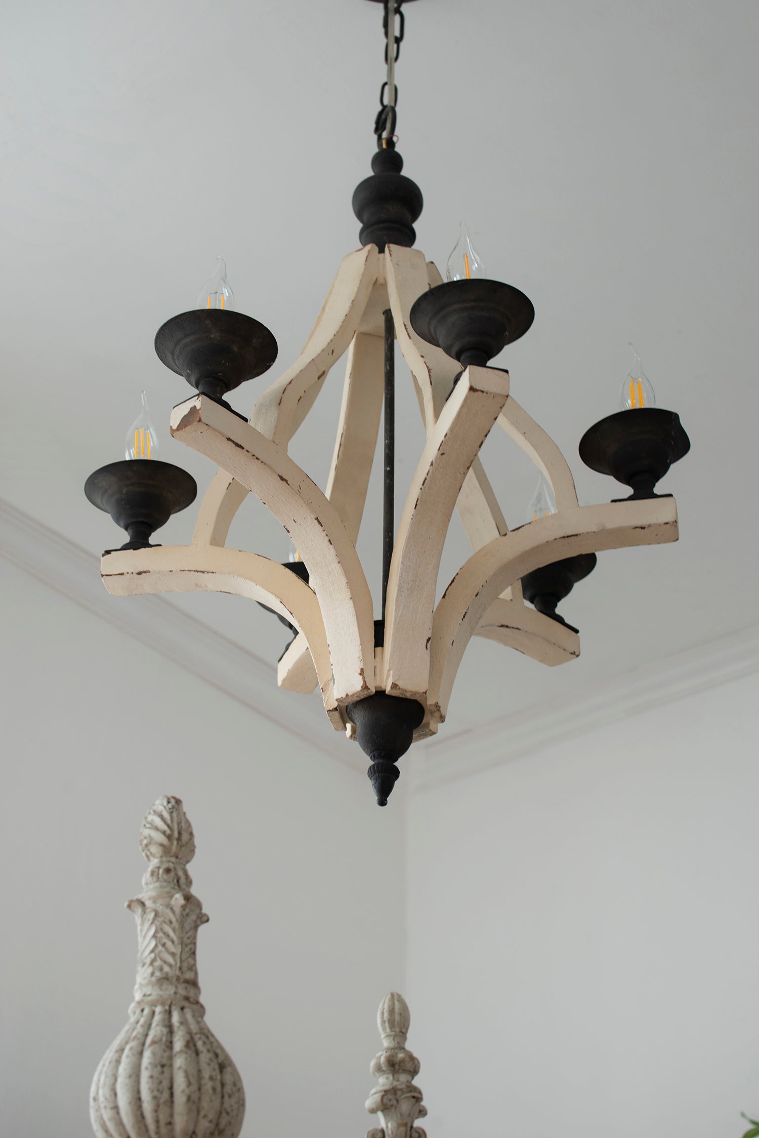 6 - Light Wood Chandelier