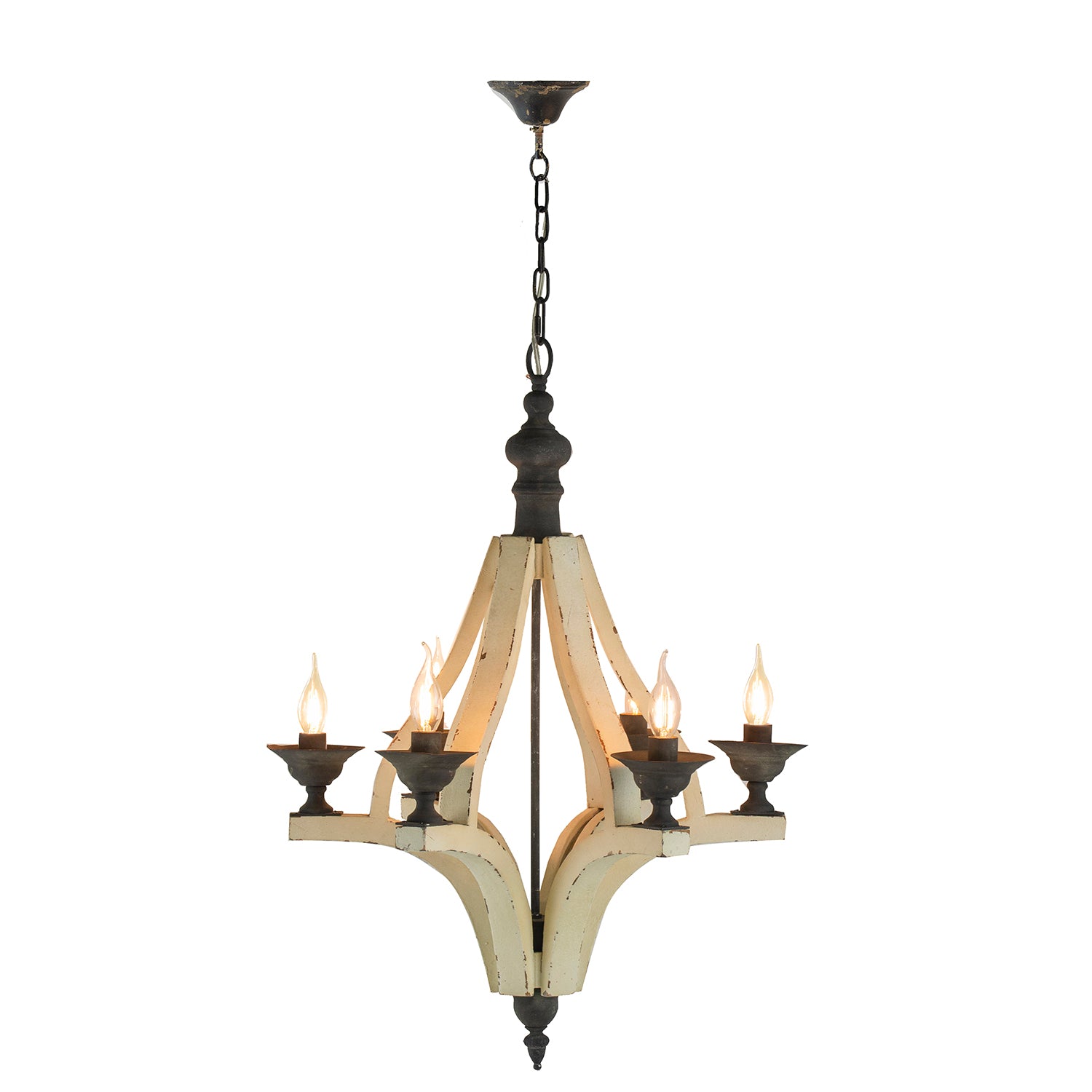 6 - Light Wood Chandelier