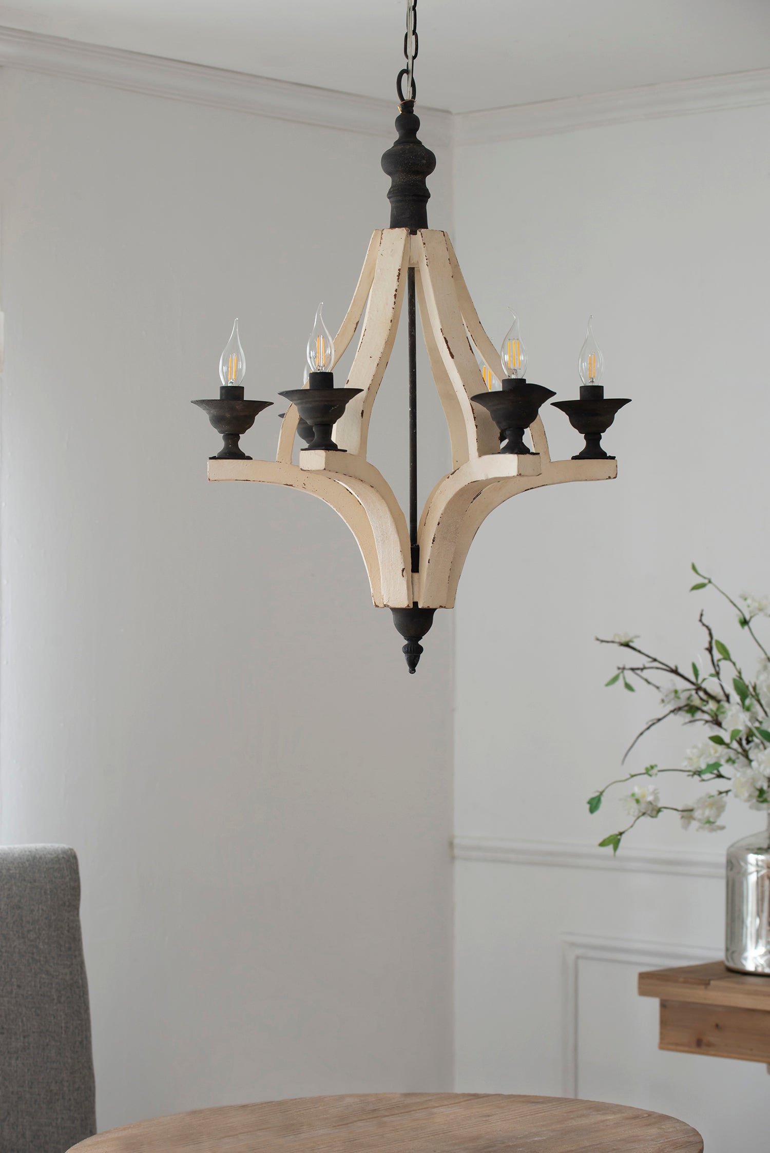 6 - Light Wood Chandelier