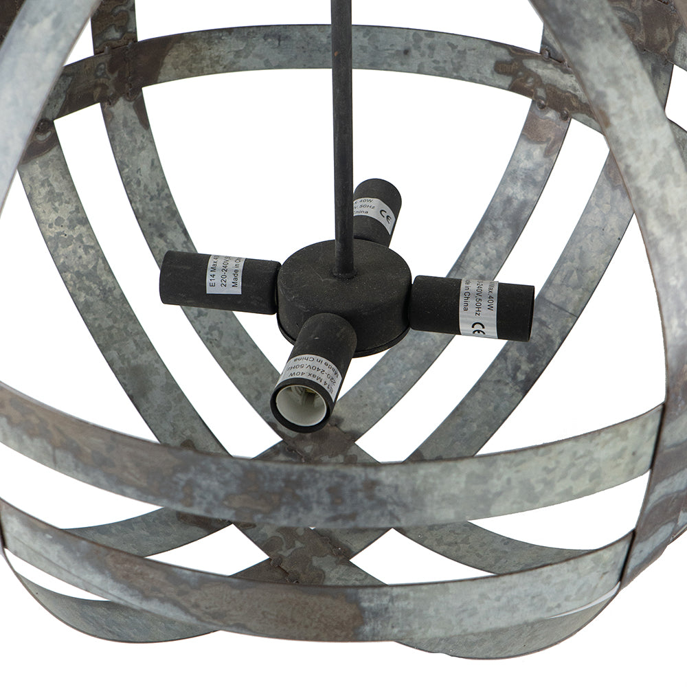 4 - Light Galvanized Chandelier