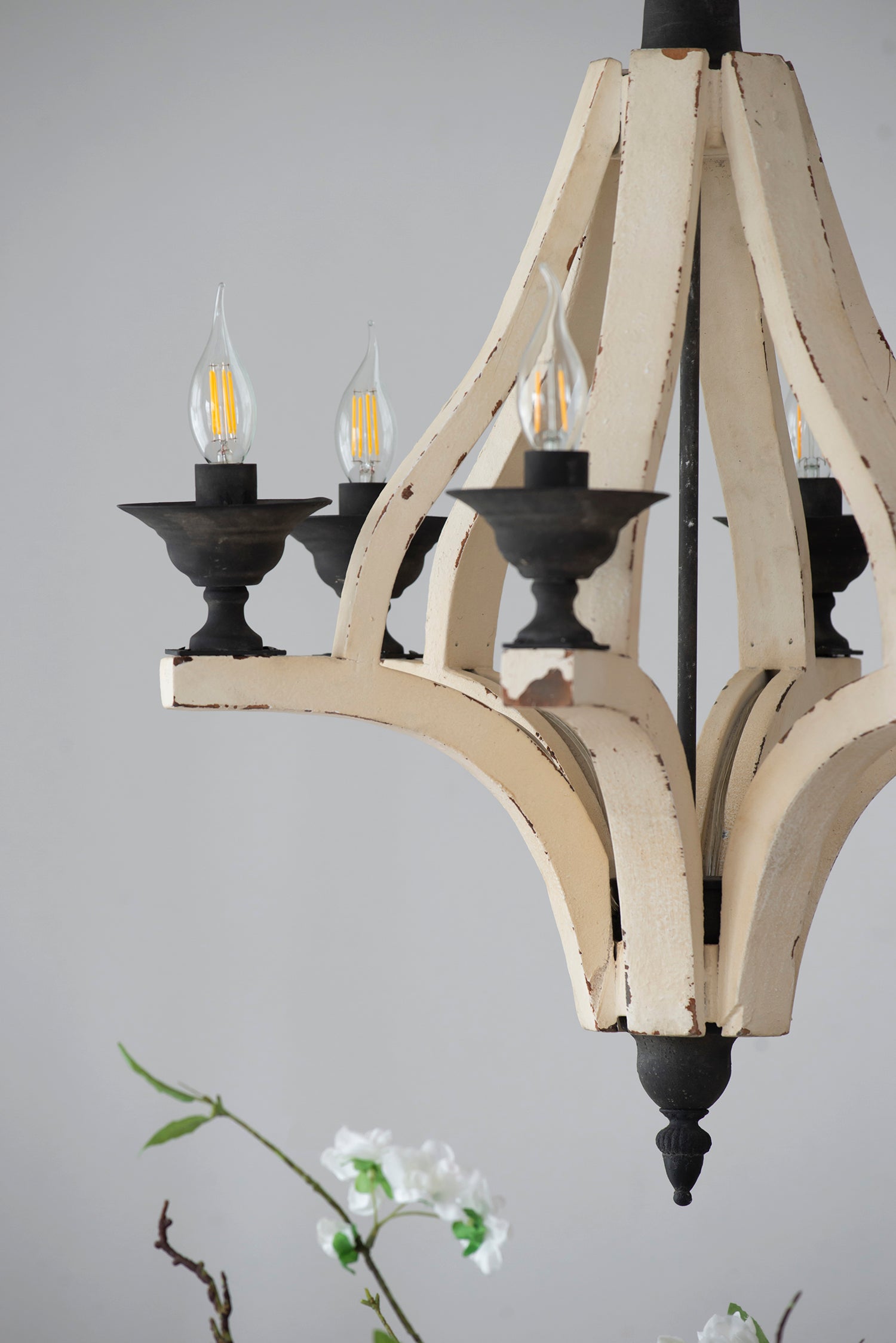 6 - Light Wood Chandelier