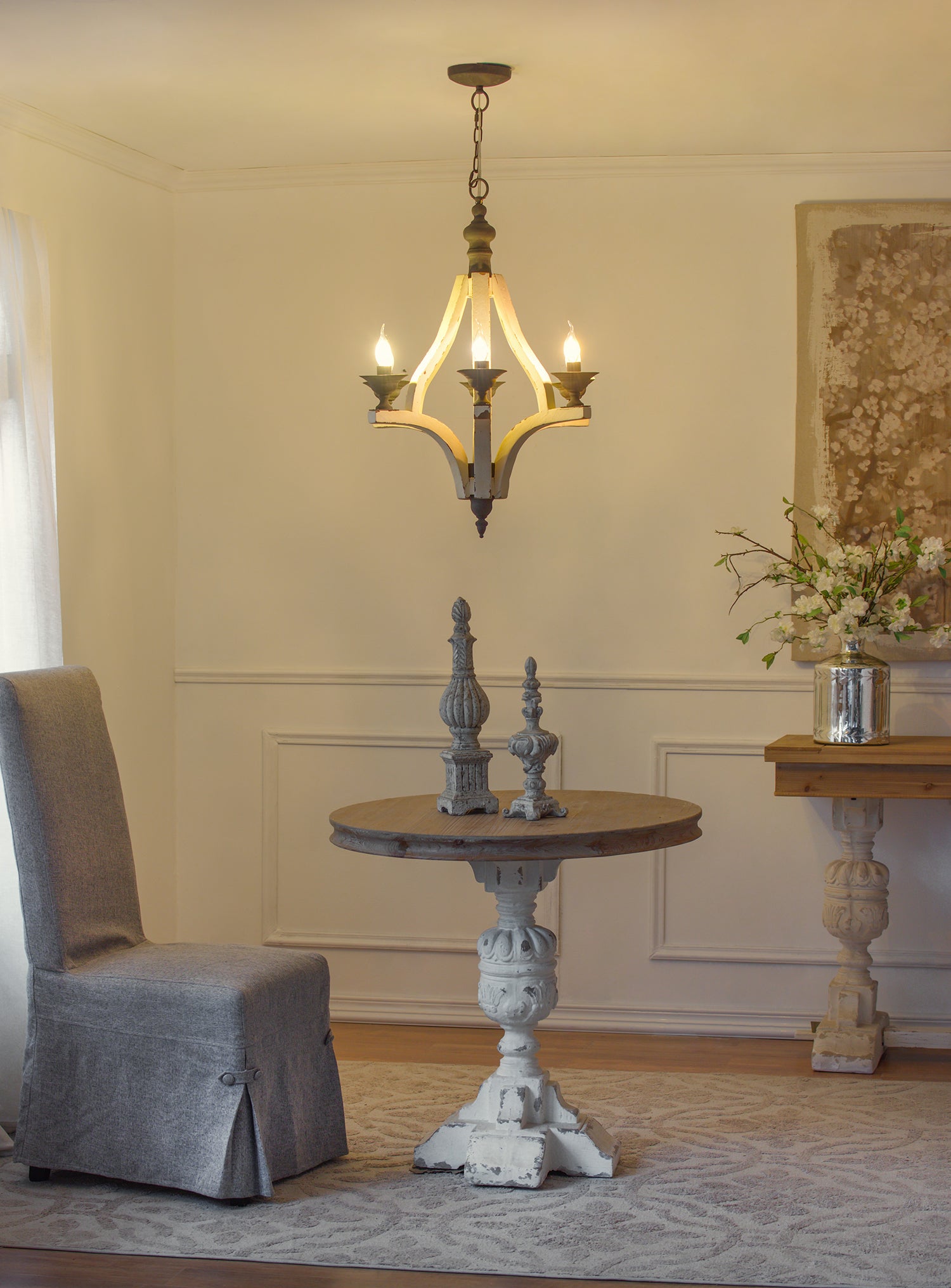 6 - Light Wood Chandelier