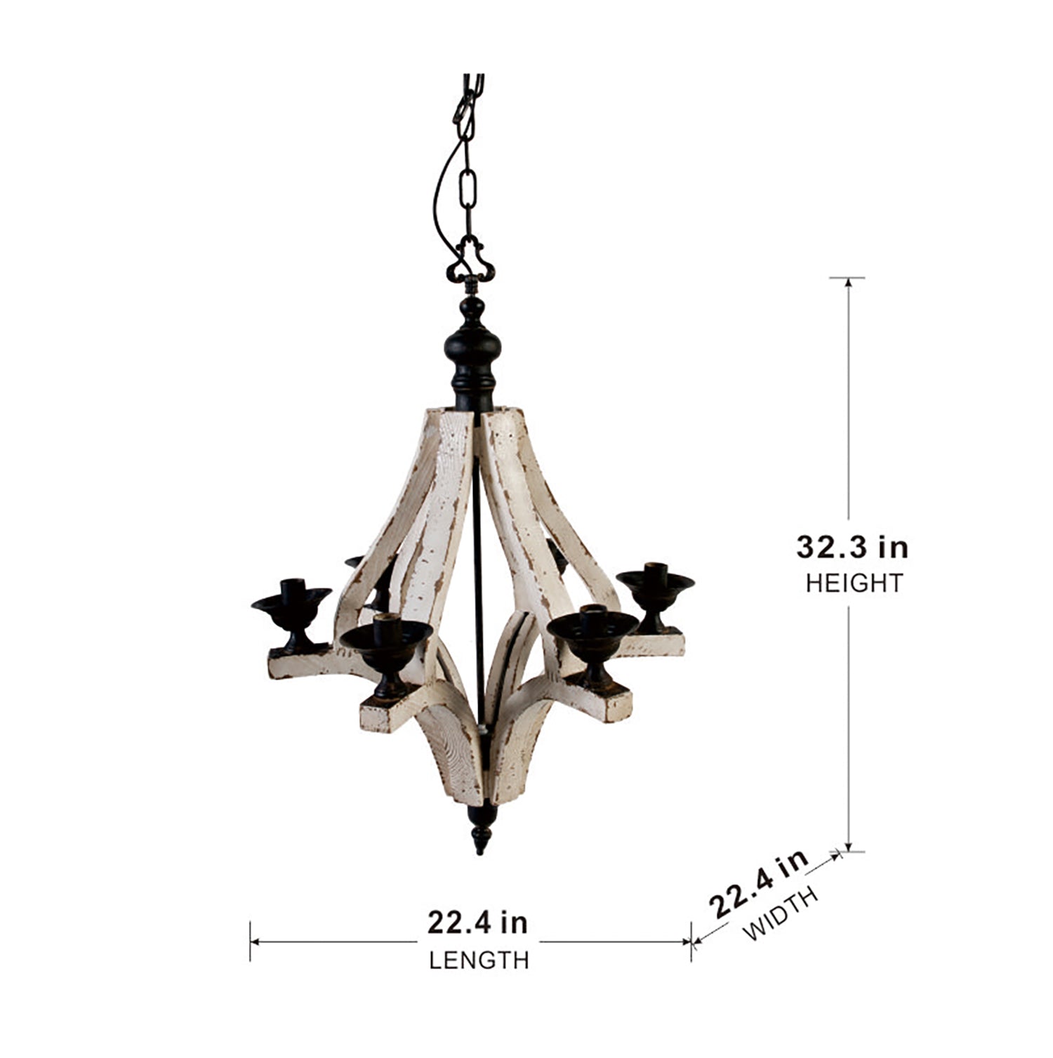 6 - Light Wood Chandelier