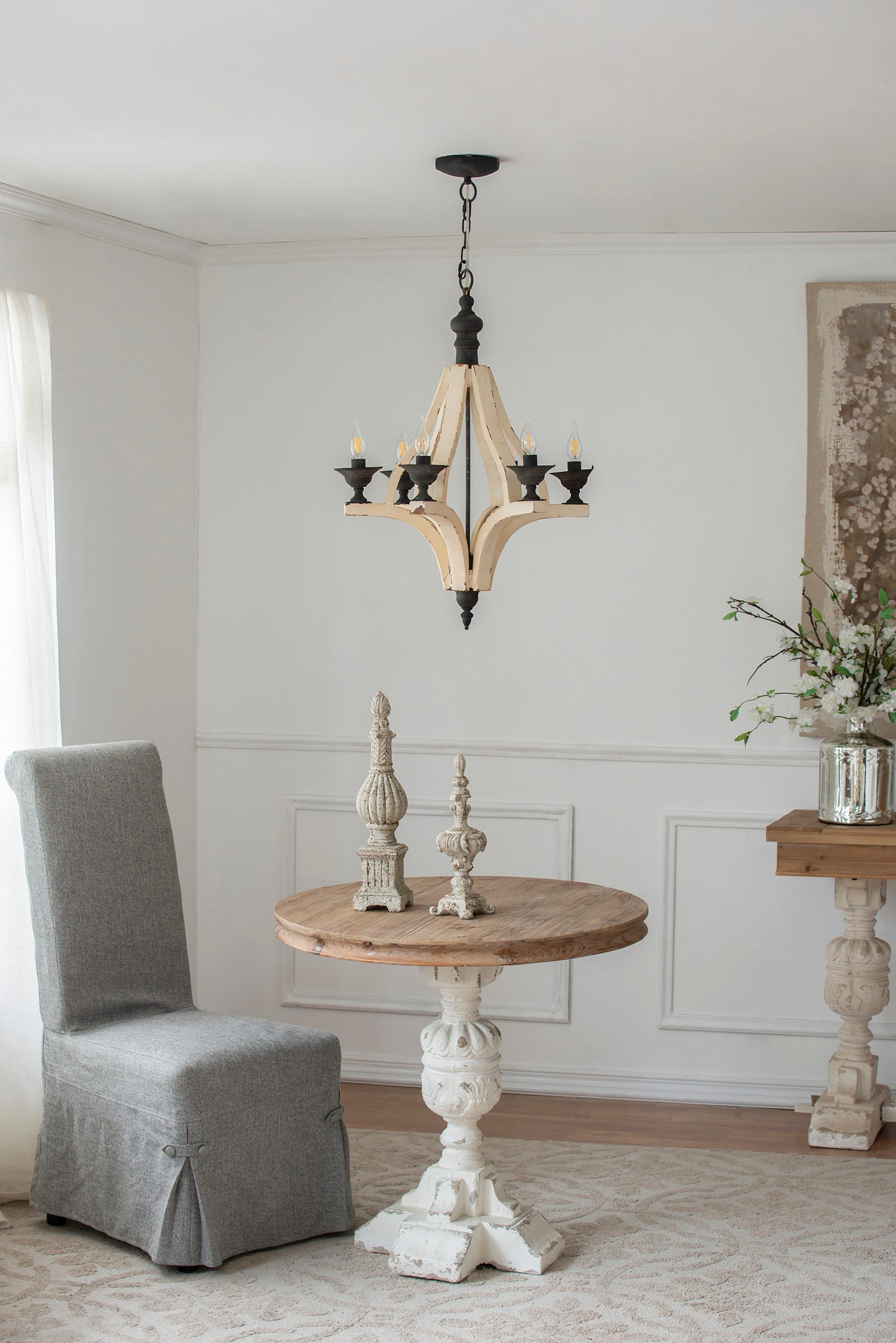 6 - Light Wood Chandelier