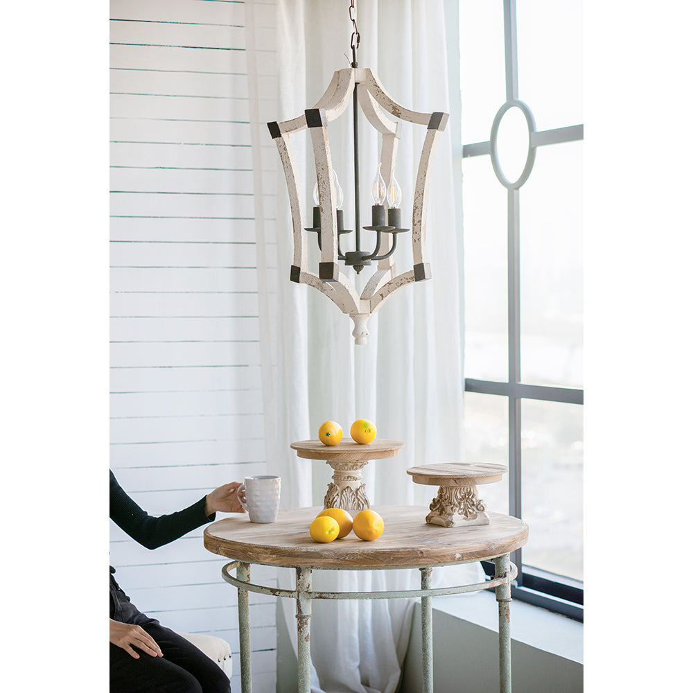 4 - Light Wood Chandelier