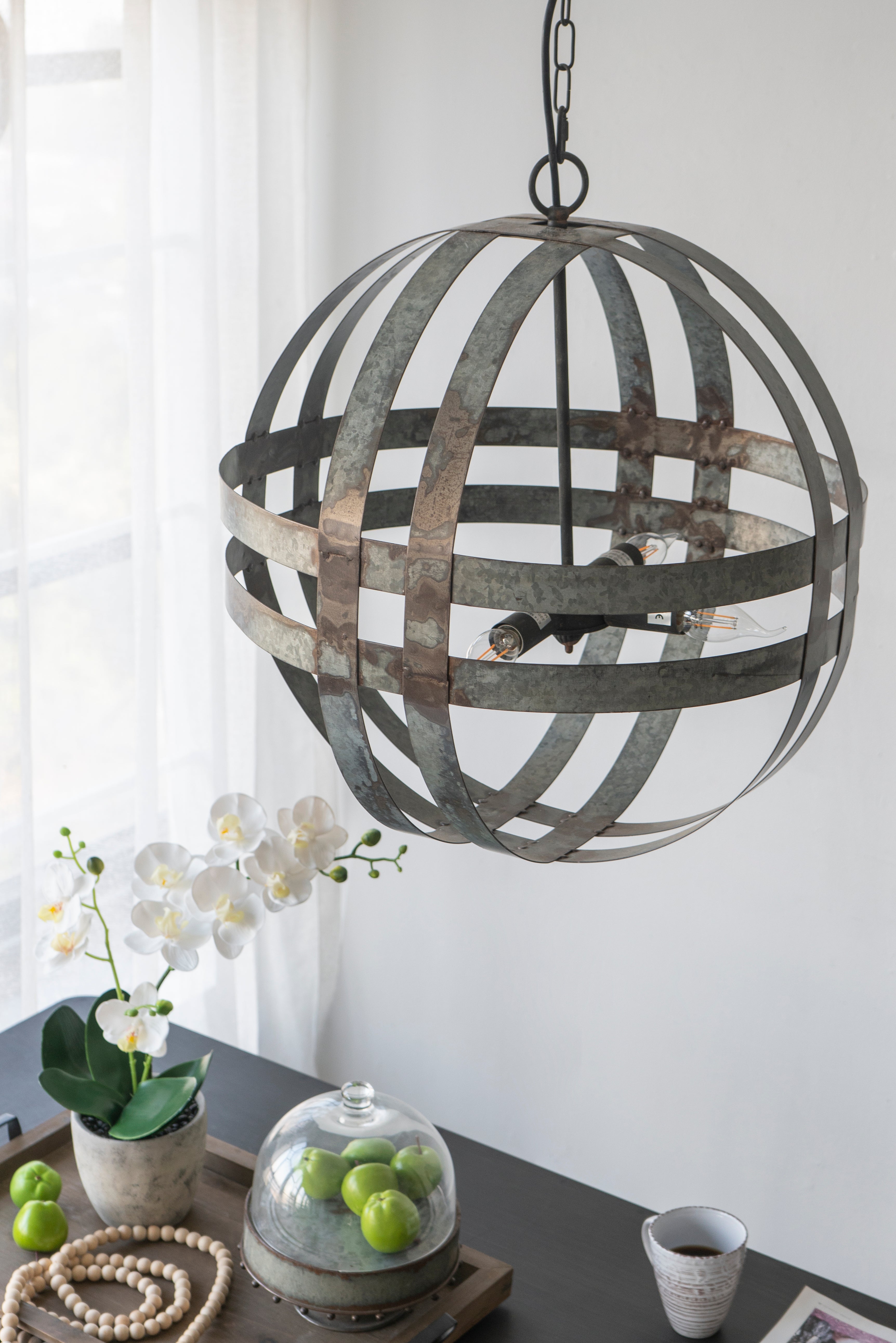 4 - Light Galvanized Chandelier