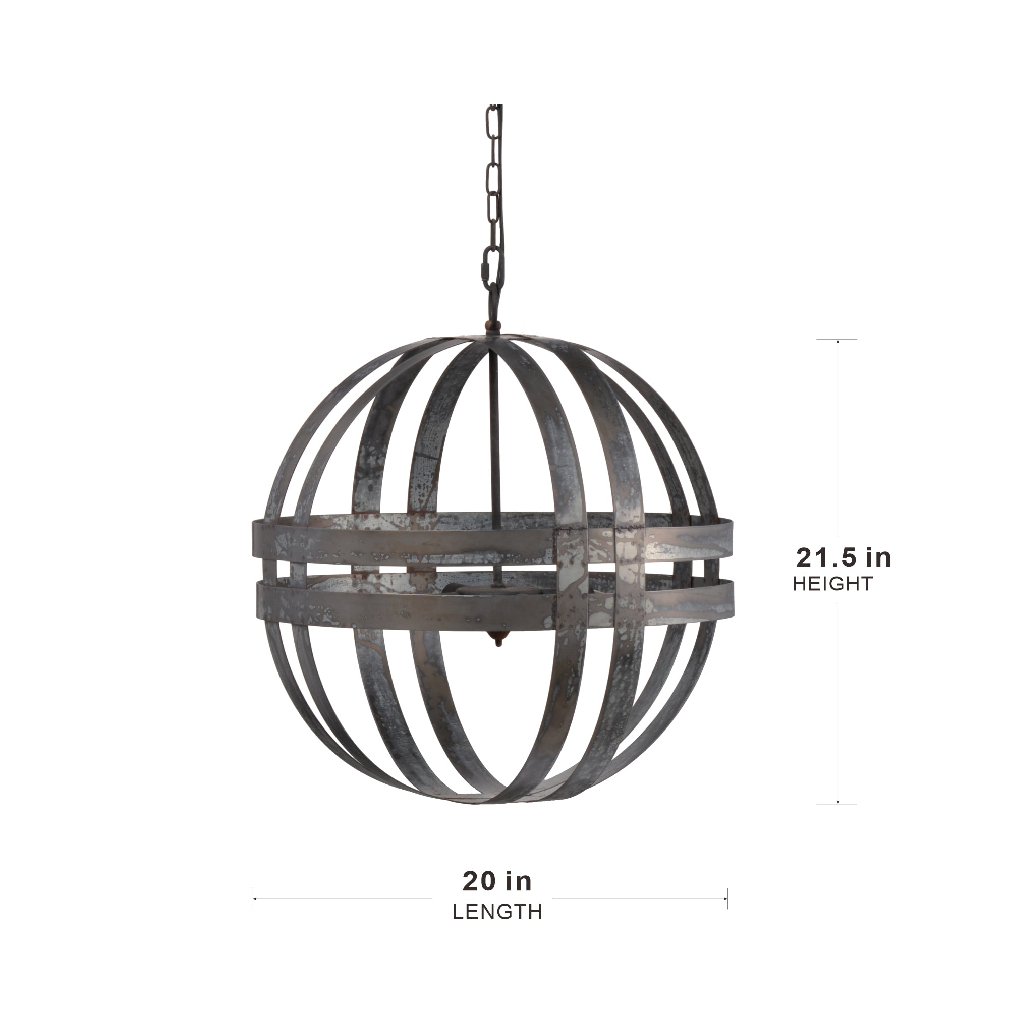4 - Light Galvanized Chandelier