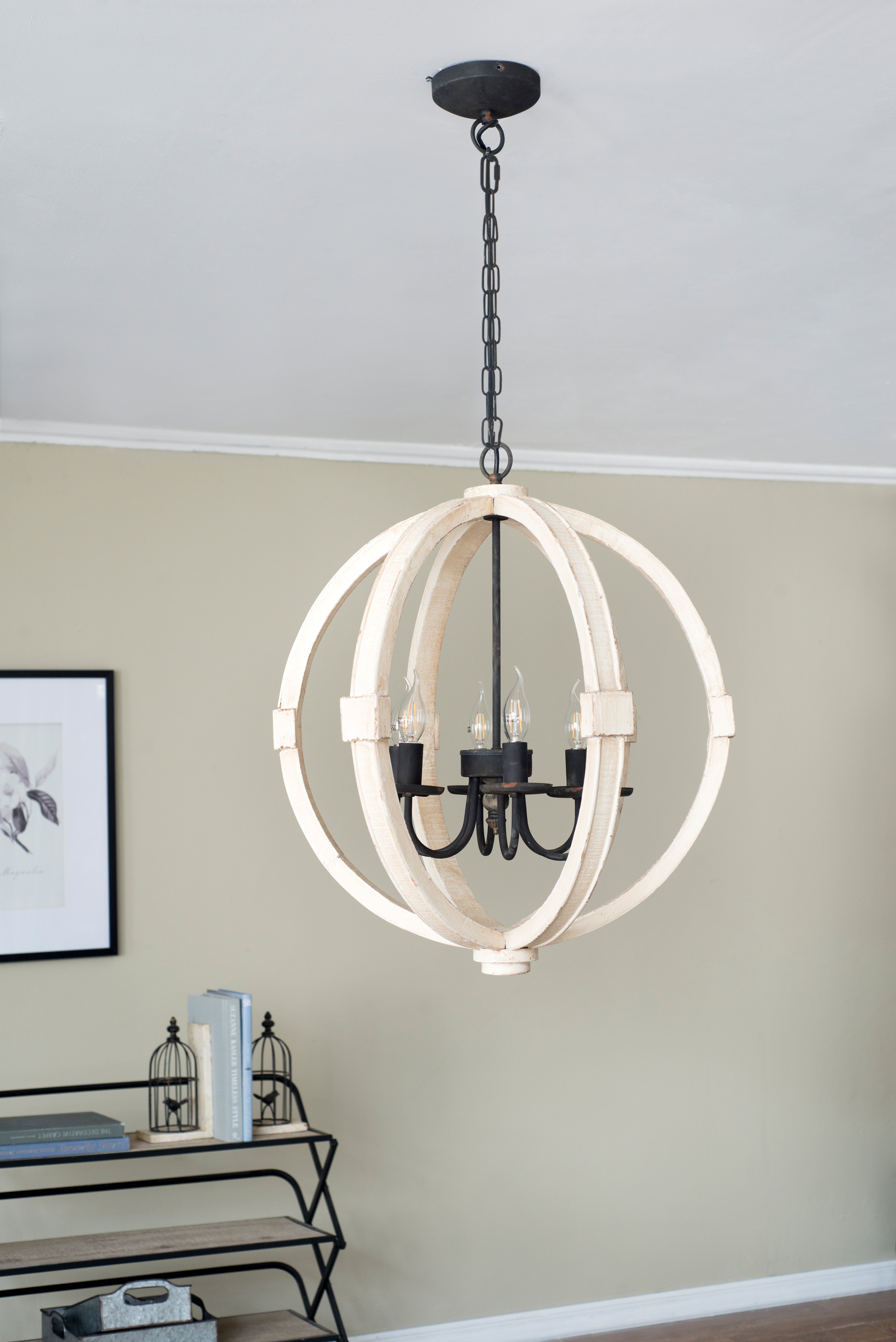 6 - Light Wood Chandelier