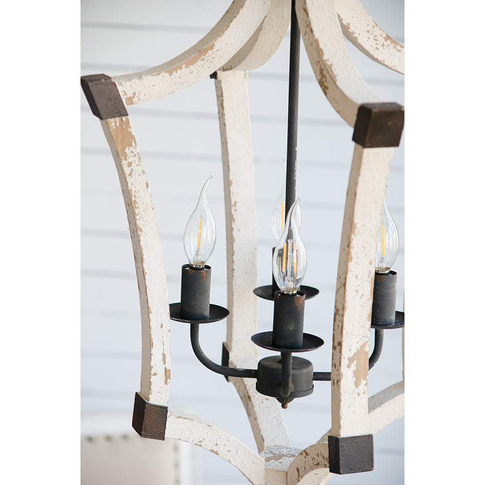 4 - Light Wood Chandelier