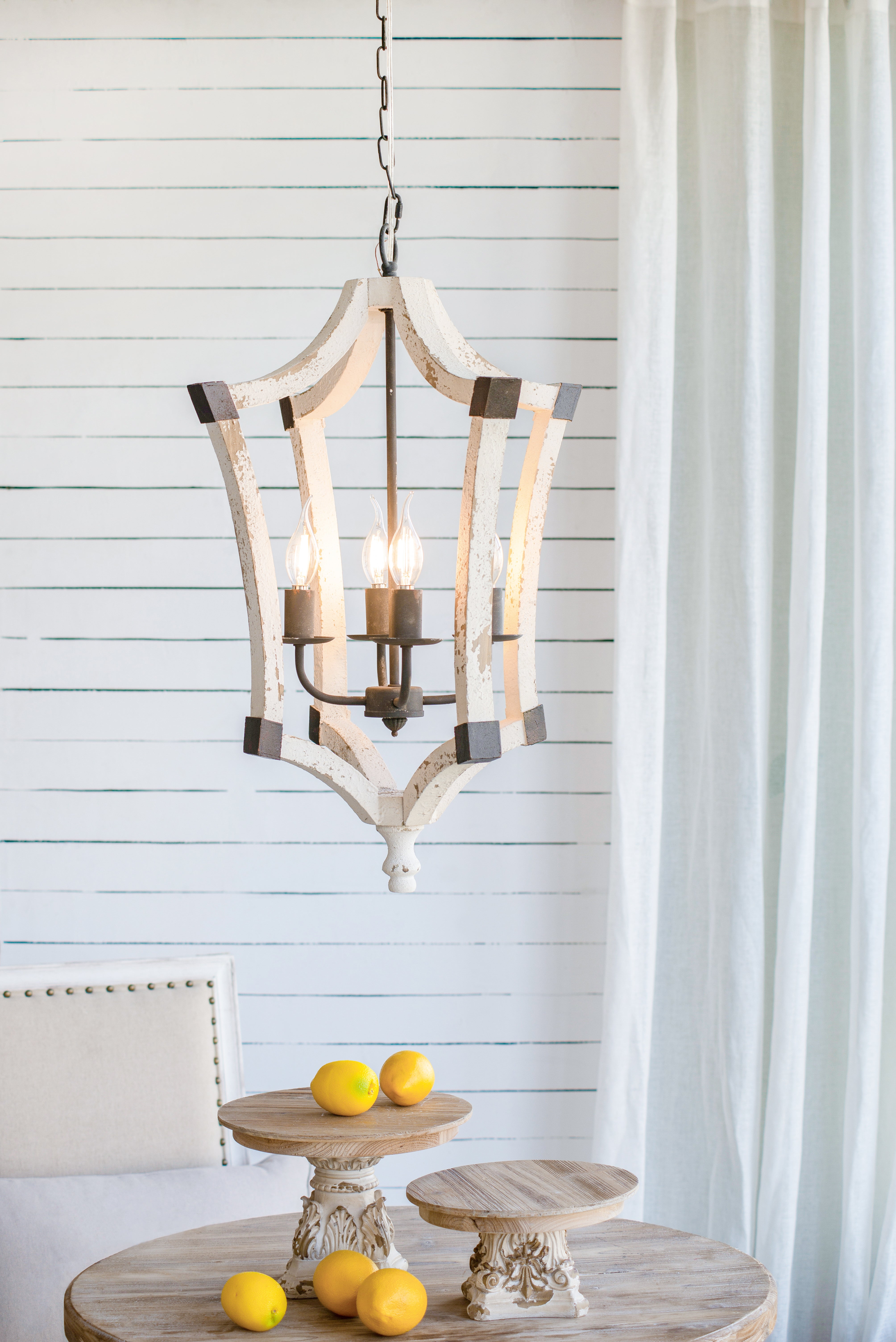4 - Light Wood Chandelier