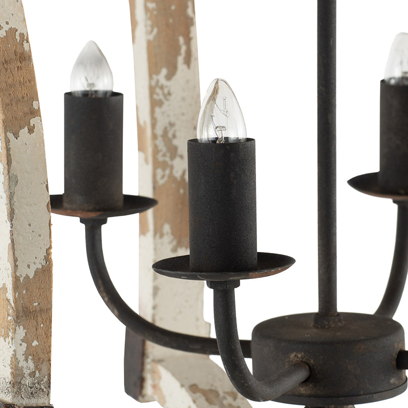 4 - Light Wood Chandelier