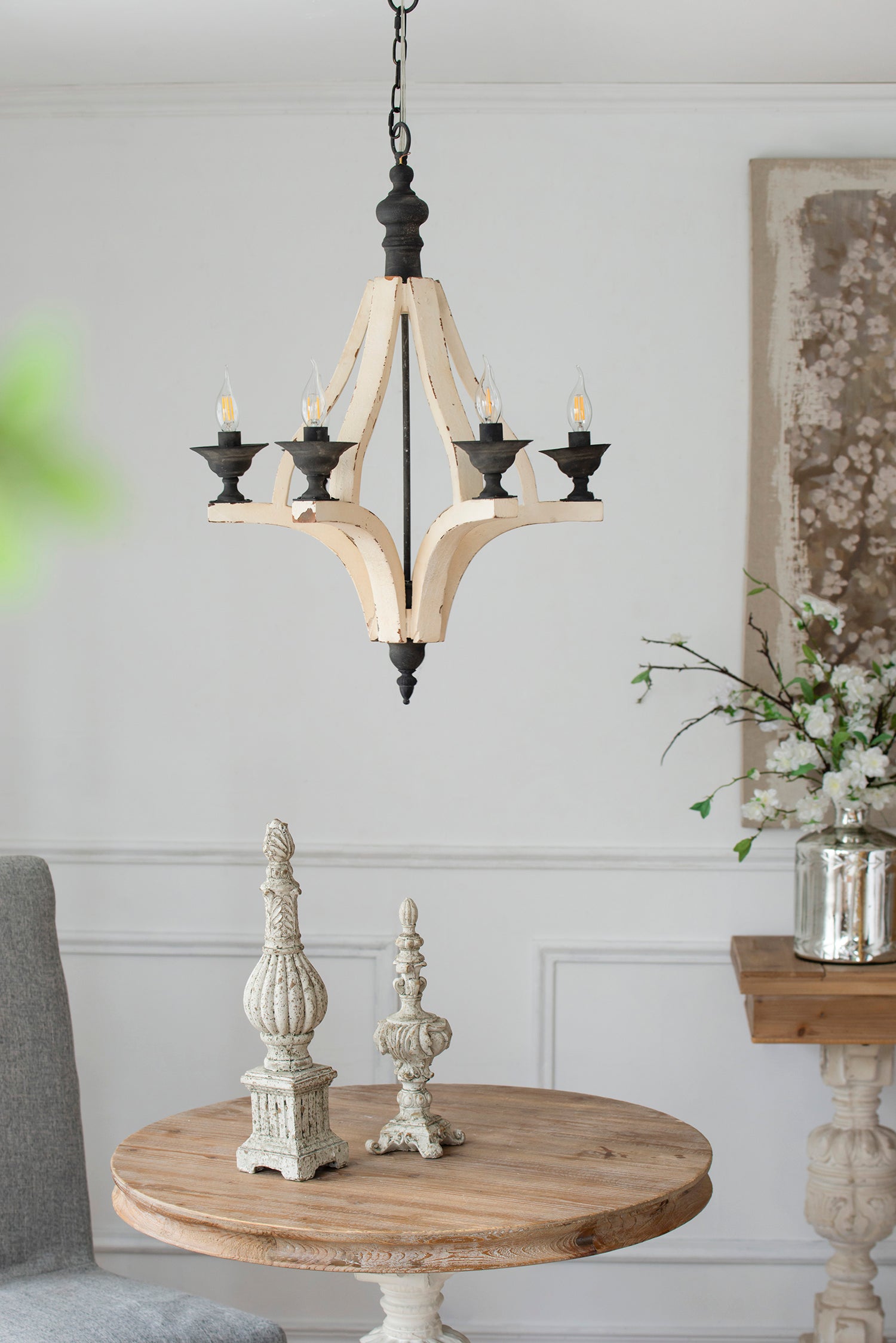 6 - Light Wood Chandelier