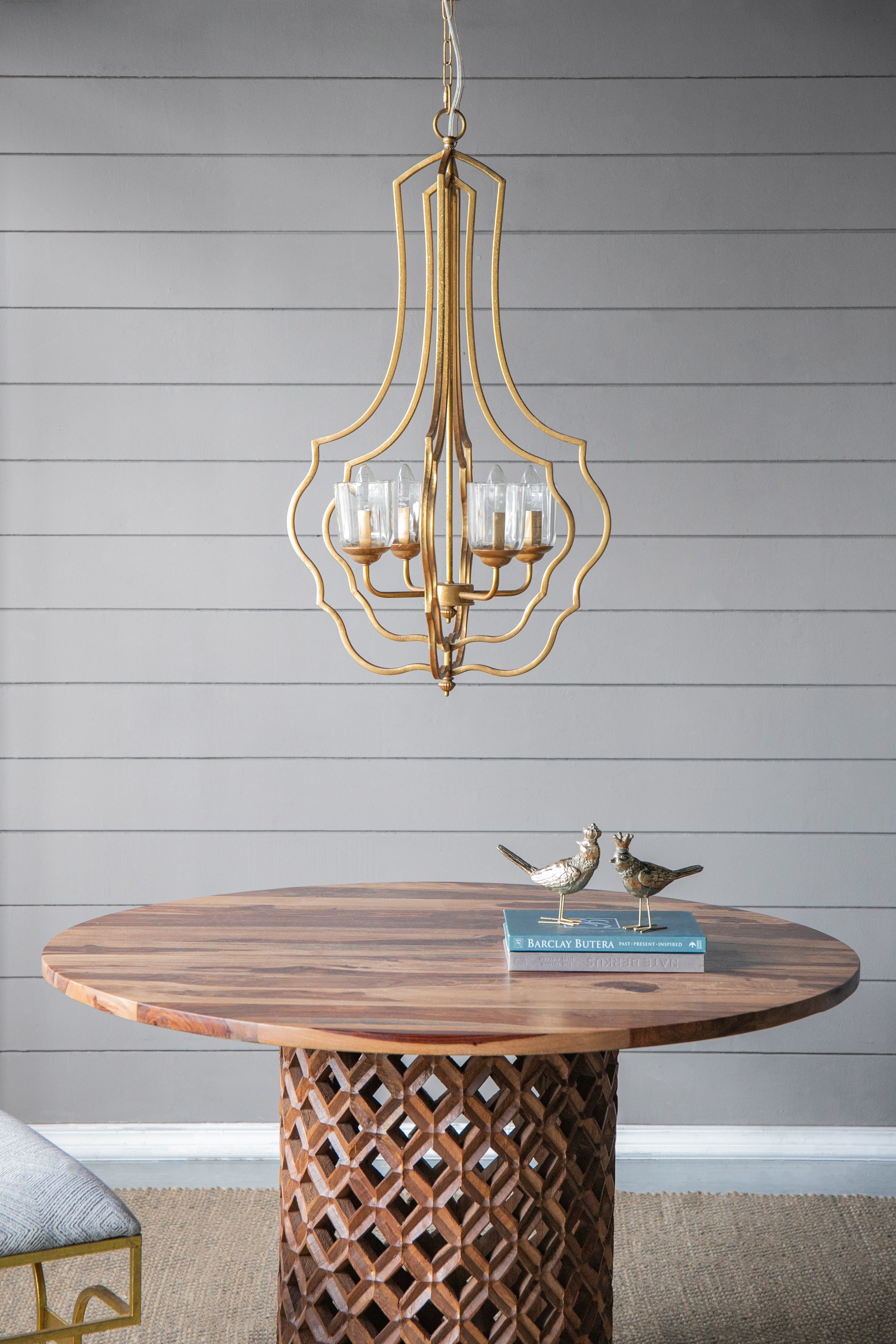 4-Light Metal Chandelier