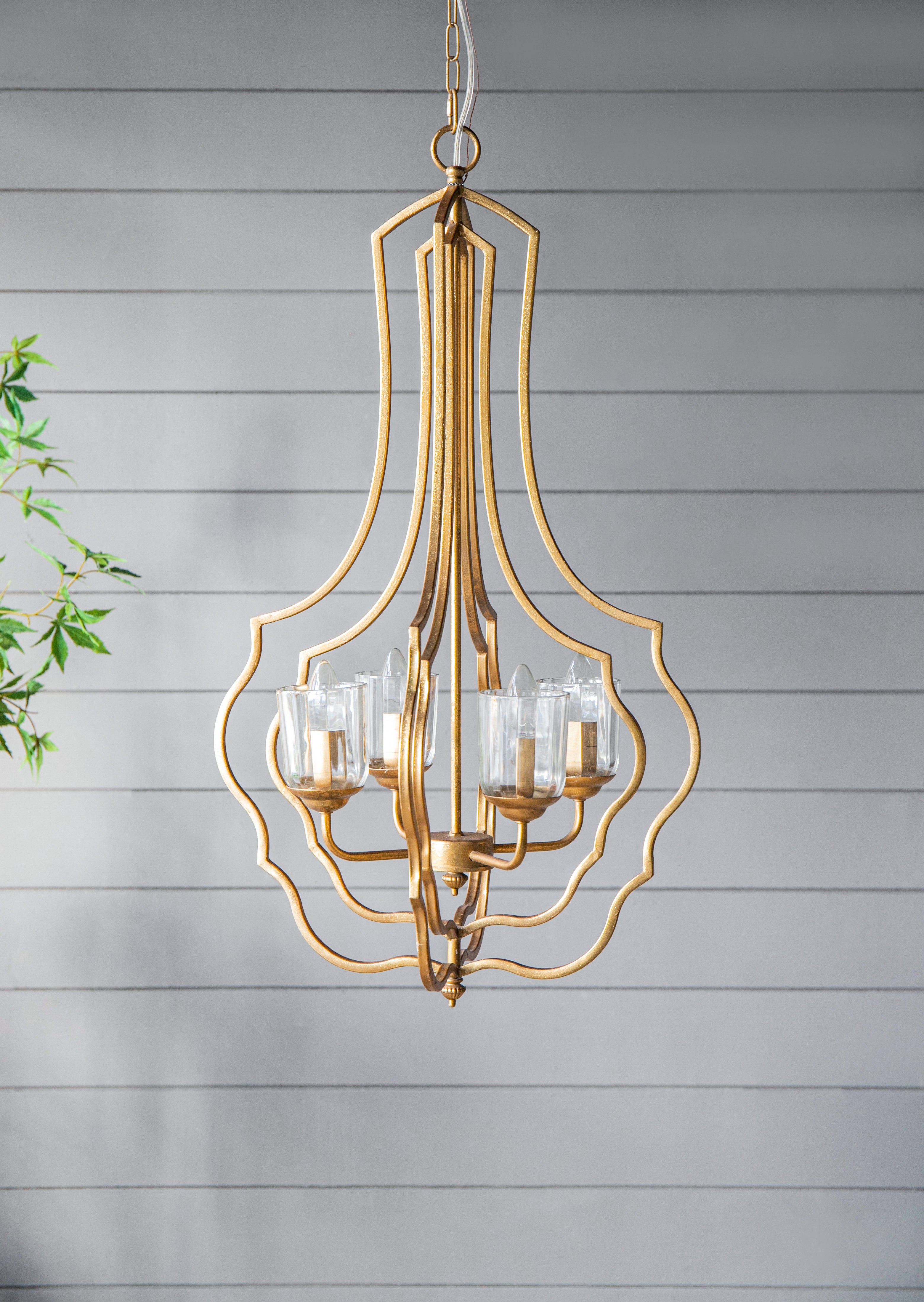 4-Light Metal Chandelier