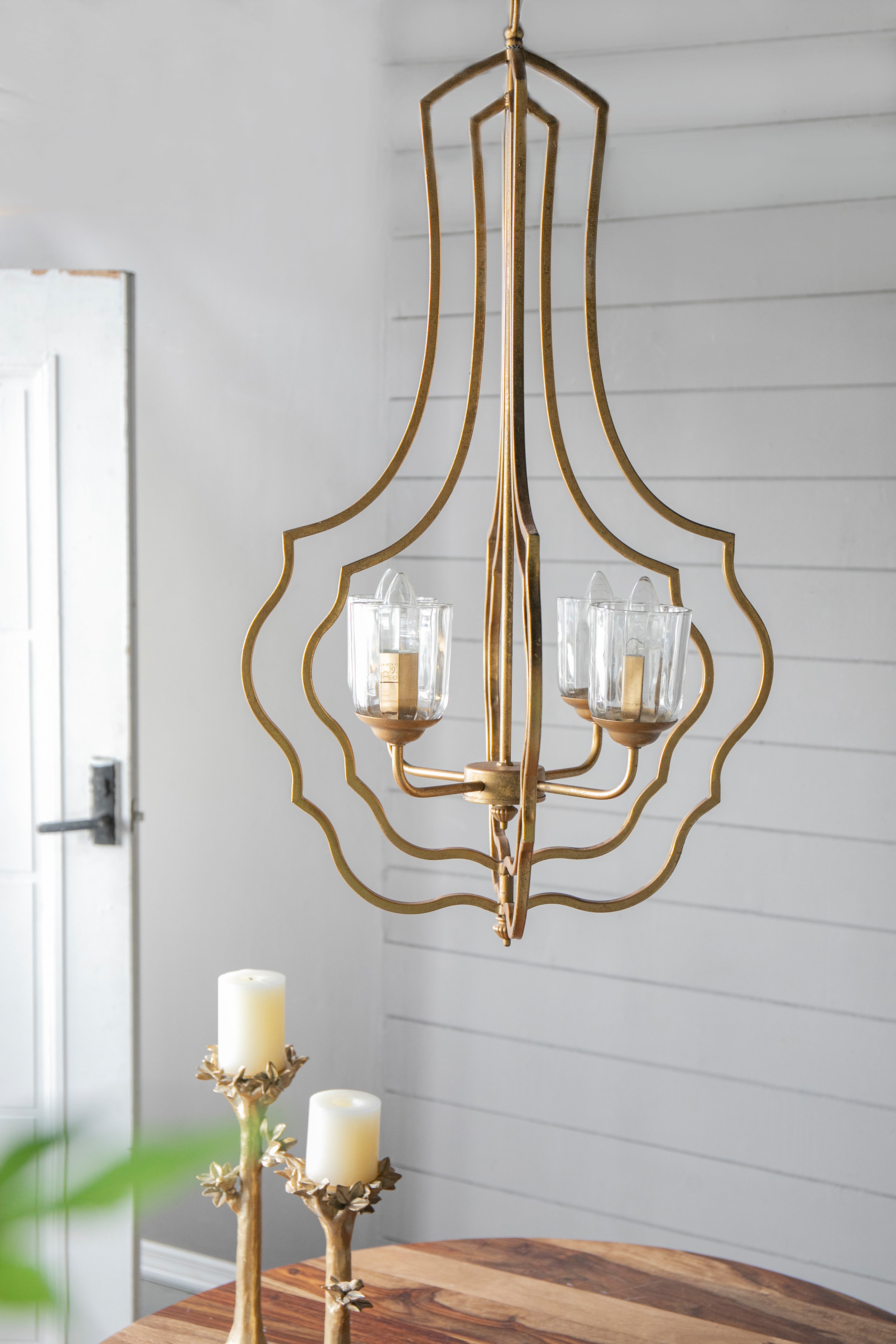 4-Light Metal Chandelier