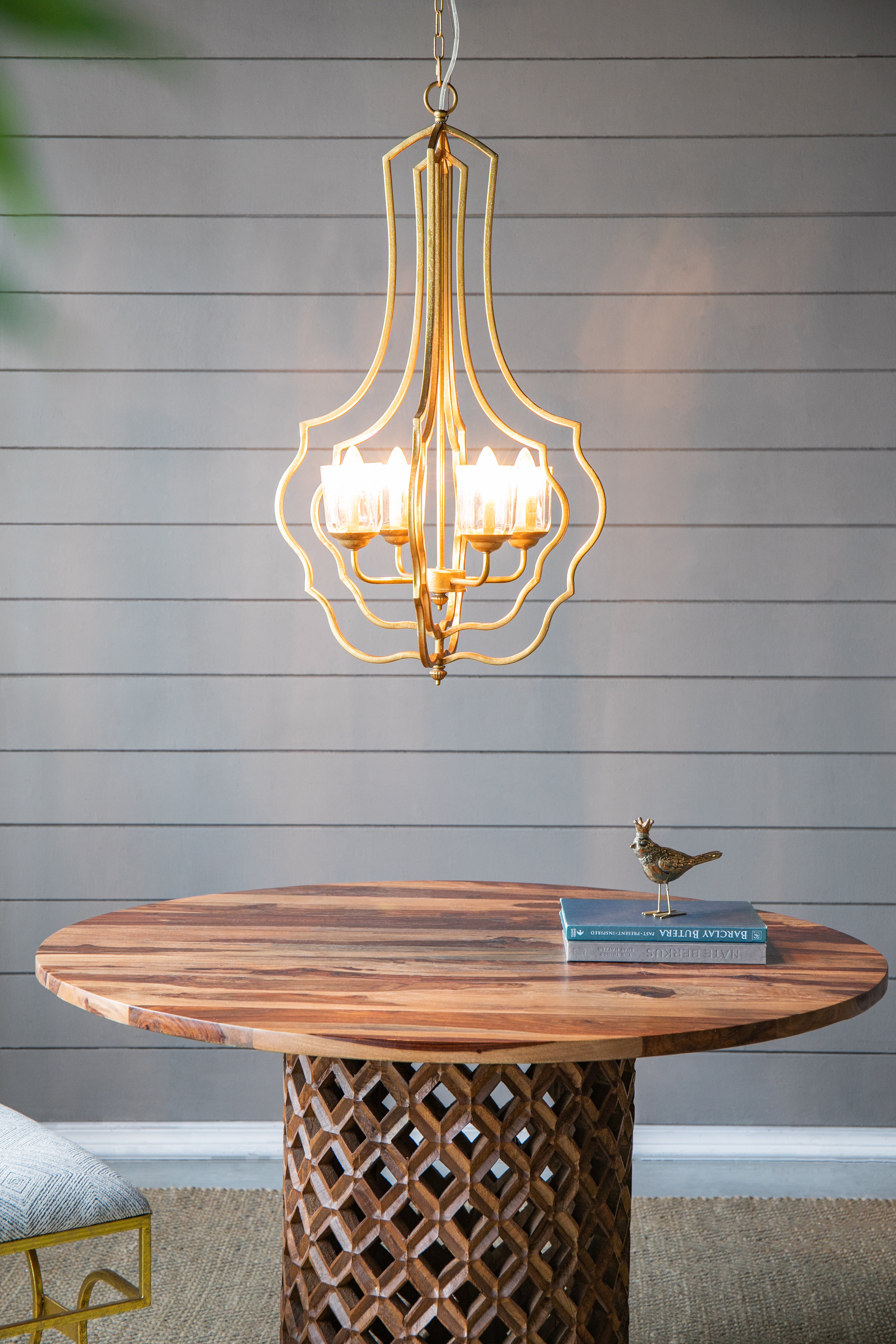 4-Light Metal Chandelier
