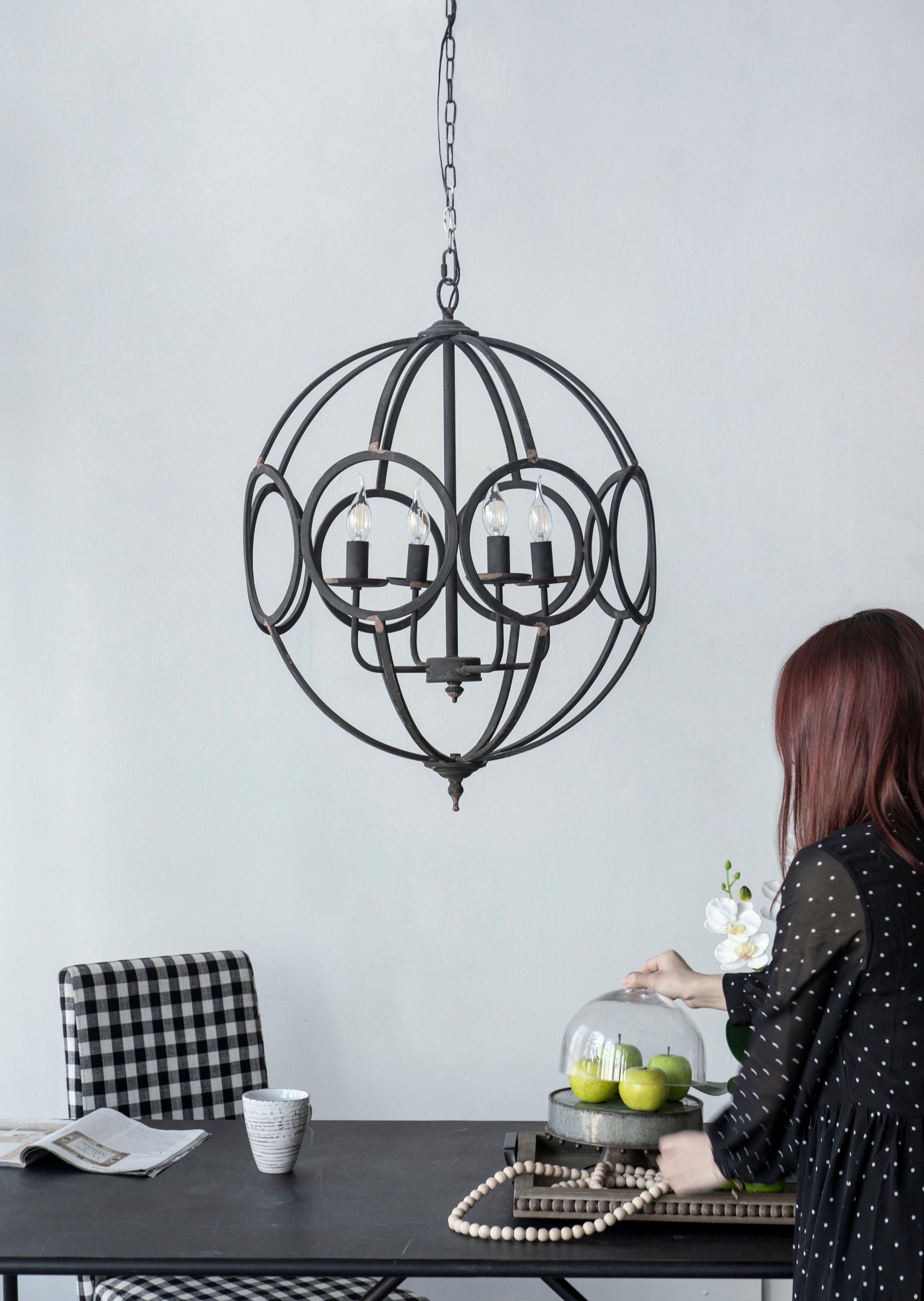 4 - Light Metal Chandelier