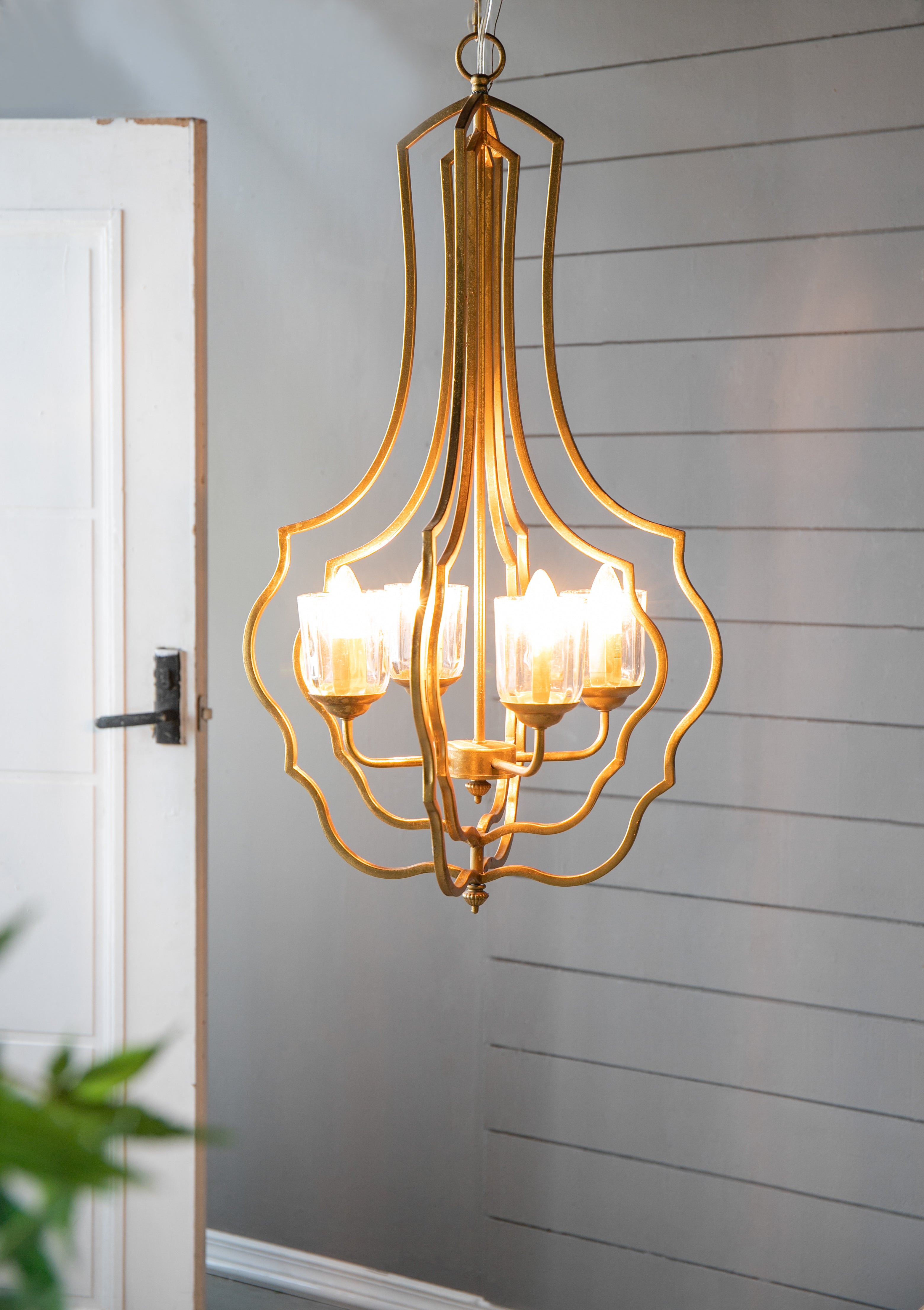 4-Light Metal Chandelier