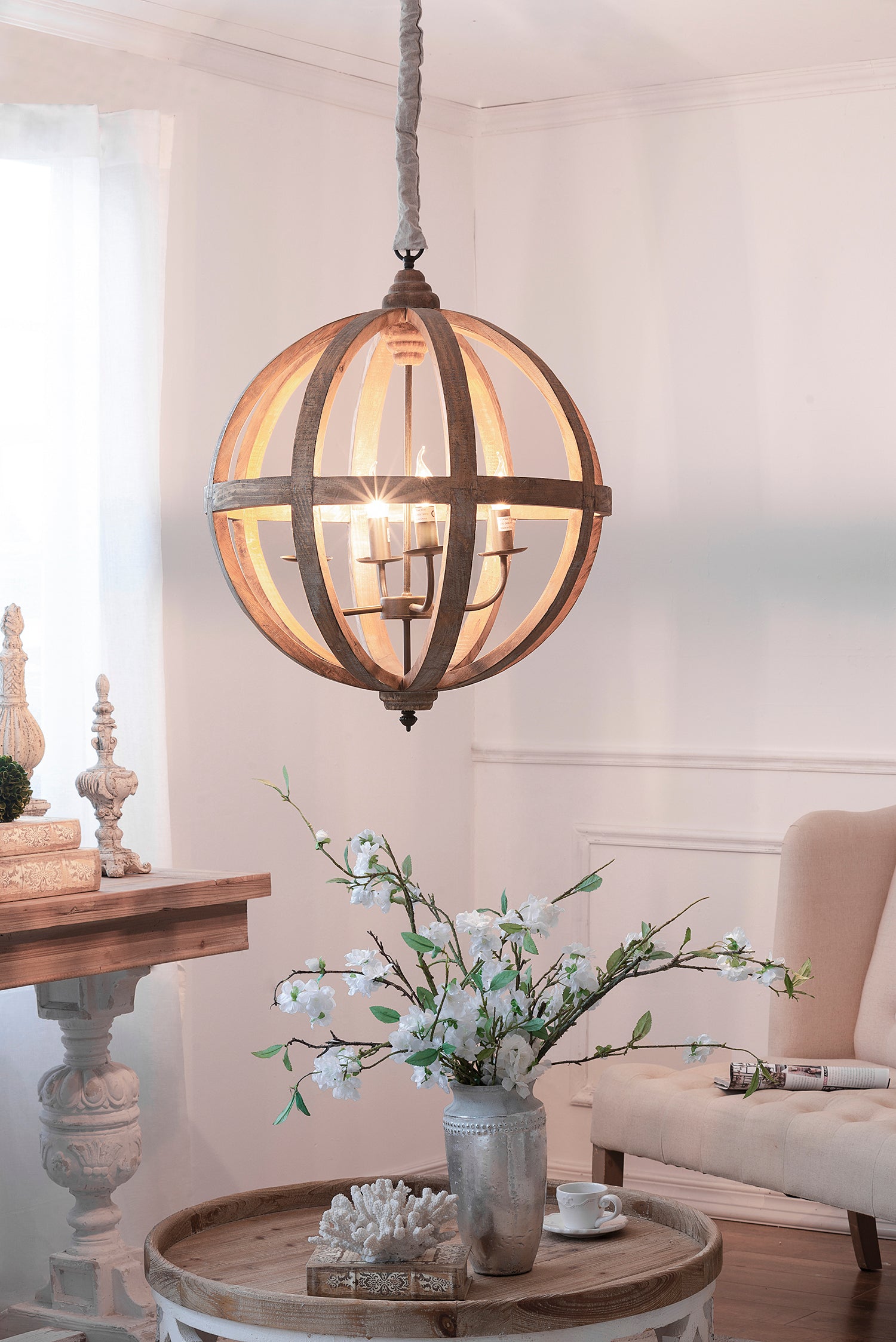 Pratt Sphere Four-Light Chandelier