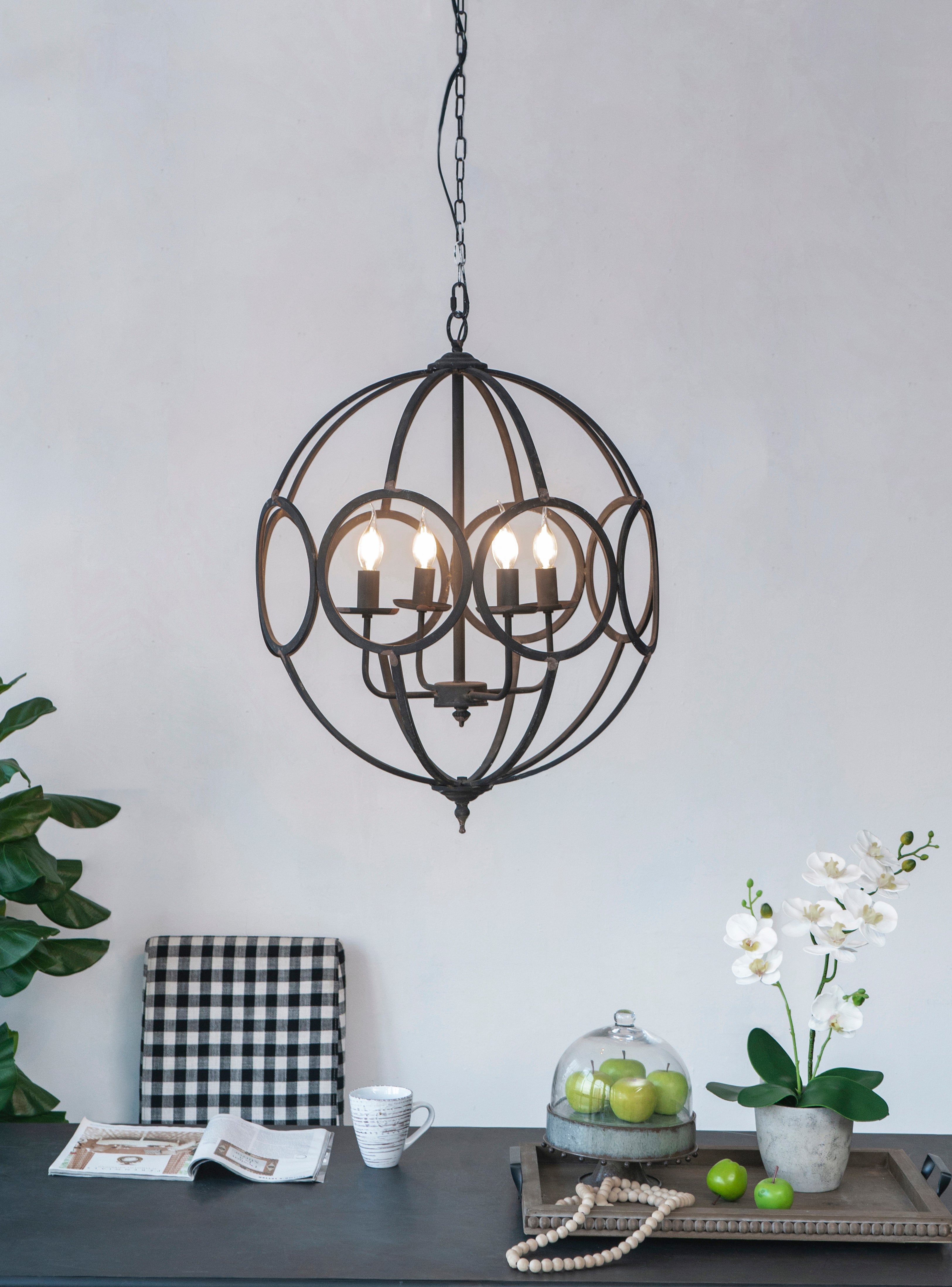 4 - Light Metal Chandelier