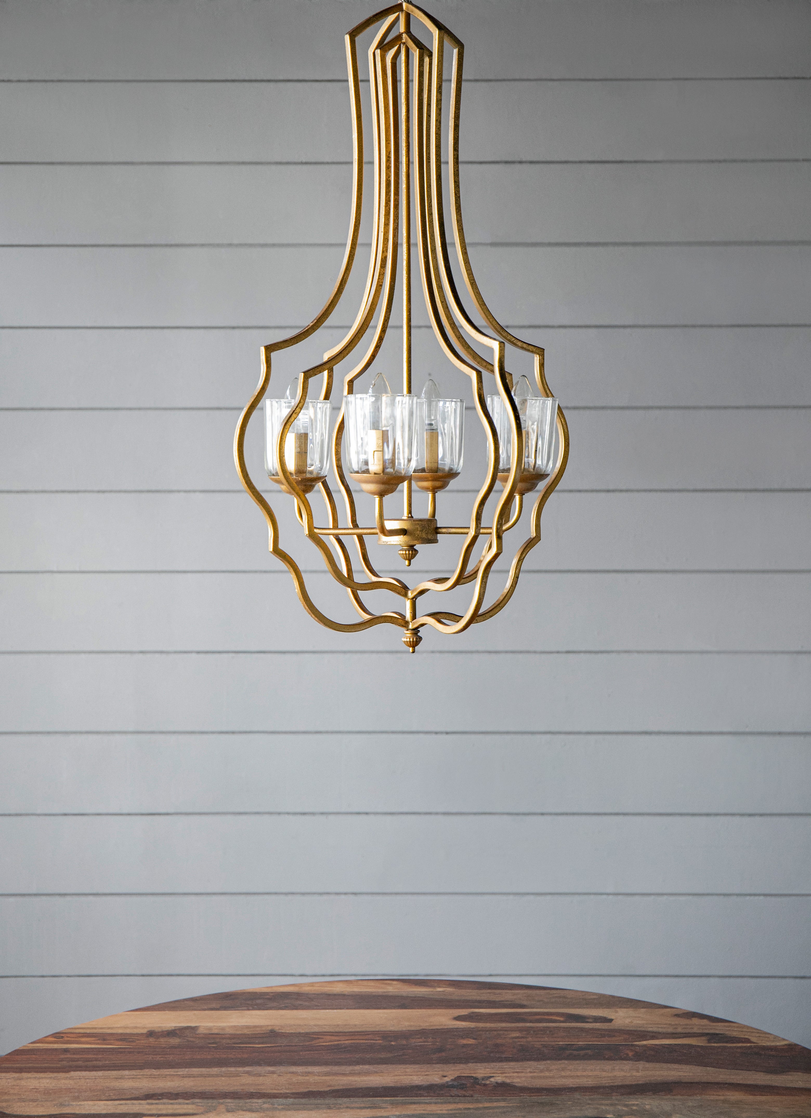 4-Light Metal Chandelier